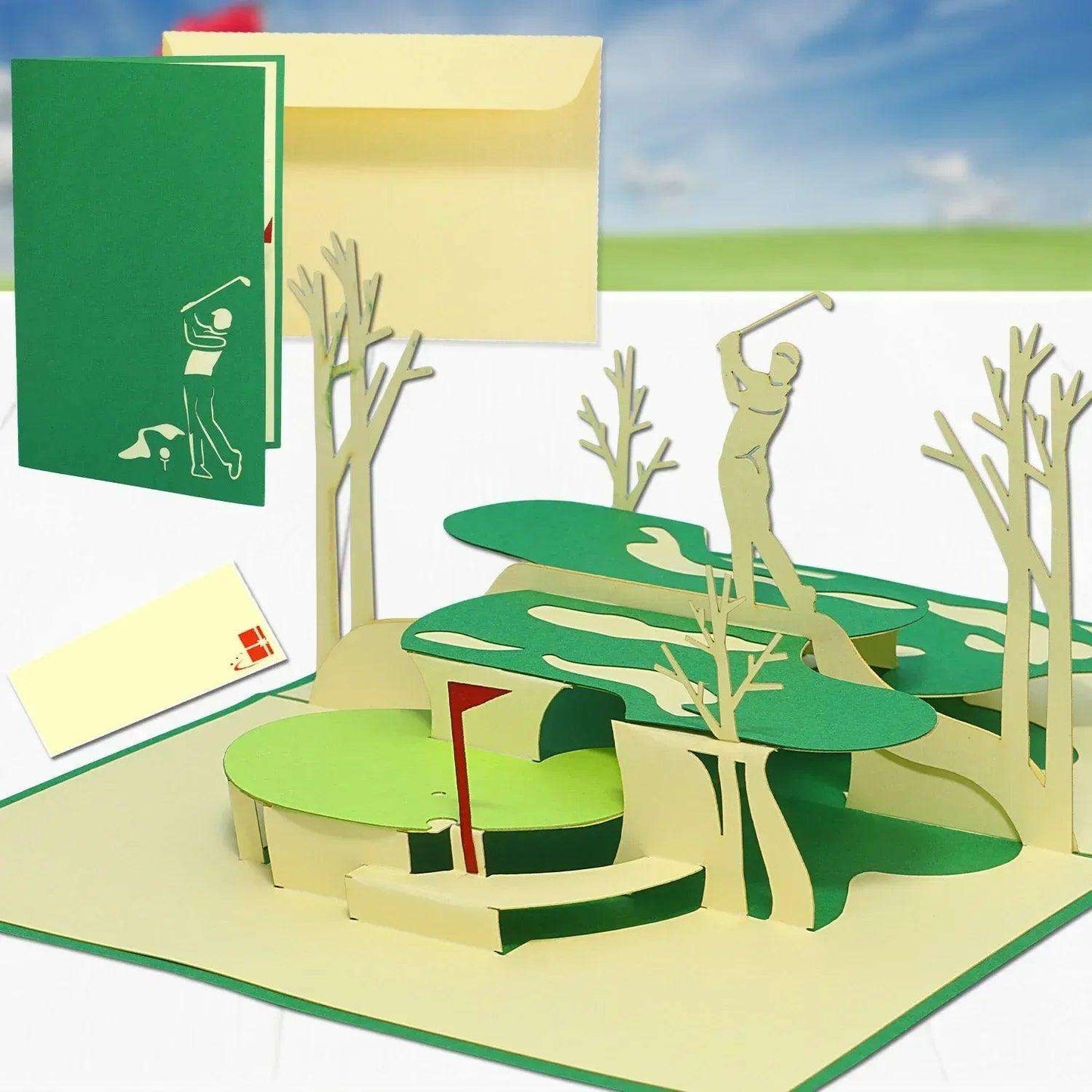 3D Pop-Up Karte Golf Golflandschaft, N350 - LINPopUp