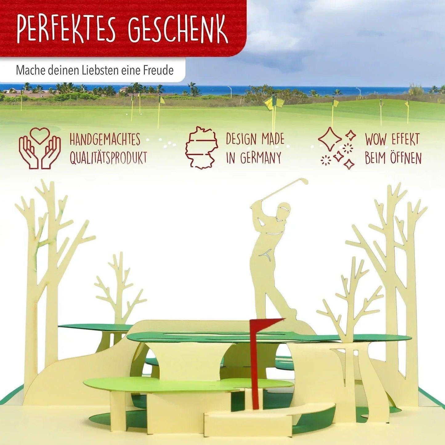 3D Pop-Up Karte Golf Golflandschaft, N350 - LINPopUp