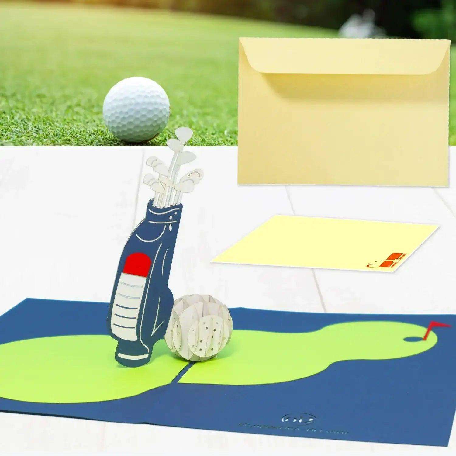3D Pop-Up Karte Golf Golfschläger, N213 - LINPopUp