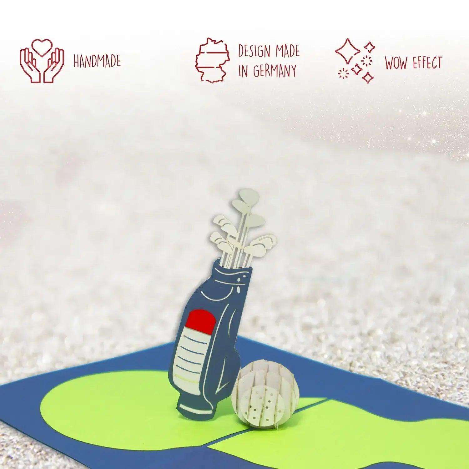 3D Pop-Up Karte Golf Golfschläger, N213 - LINPopUp