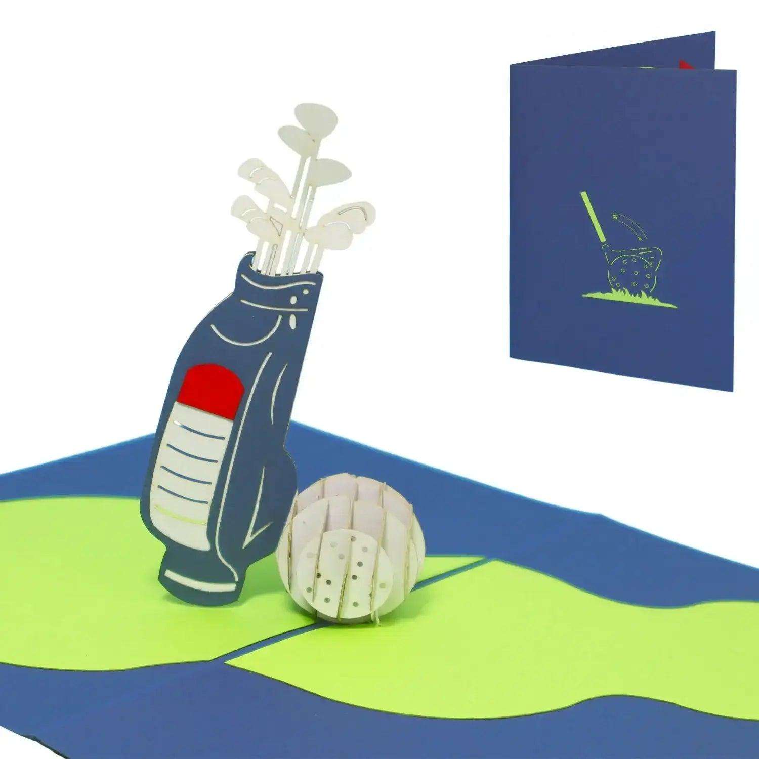3D Pop-Up Karte Golf Golfschläger, N213 - LINPopUp