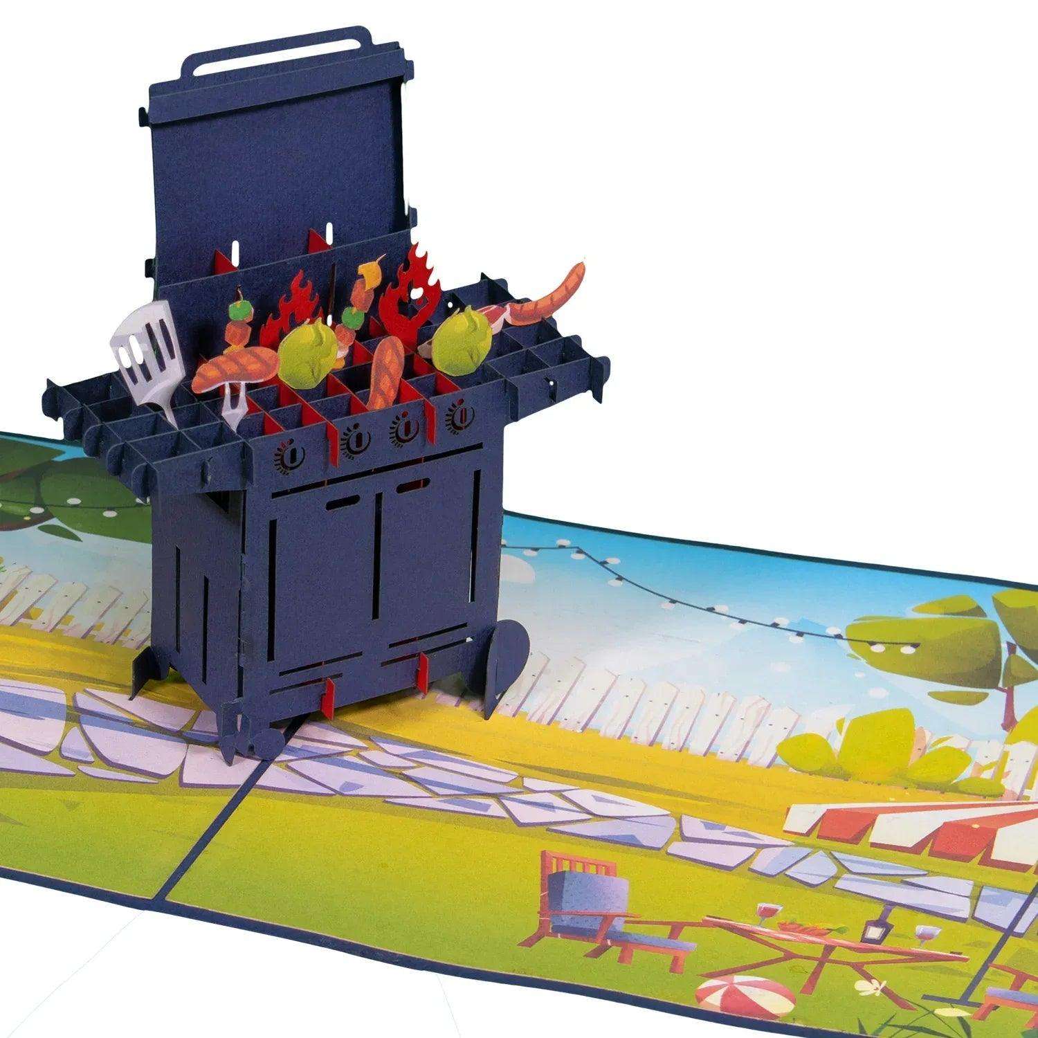 3D Pop-Up Karte Grill Grillanlage, N113 - LINPopUp