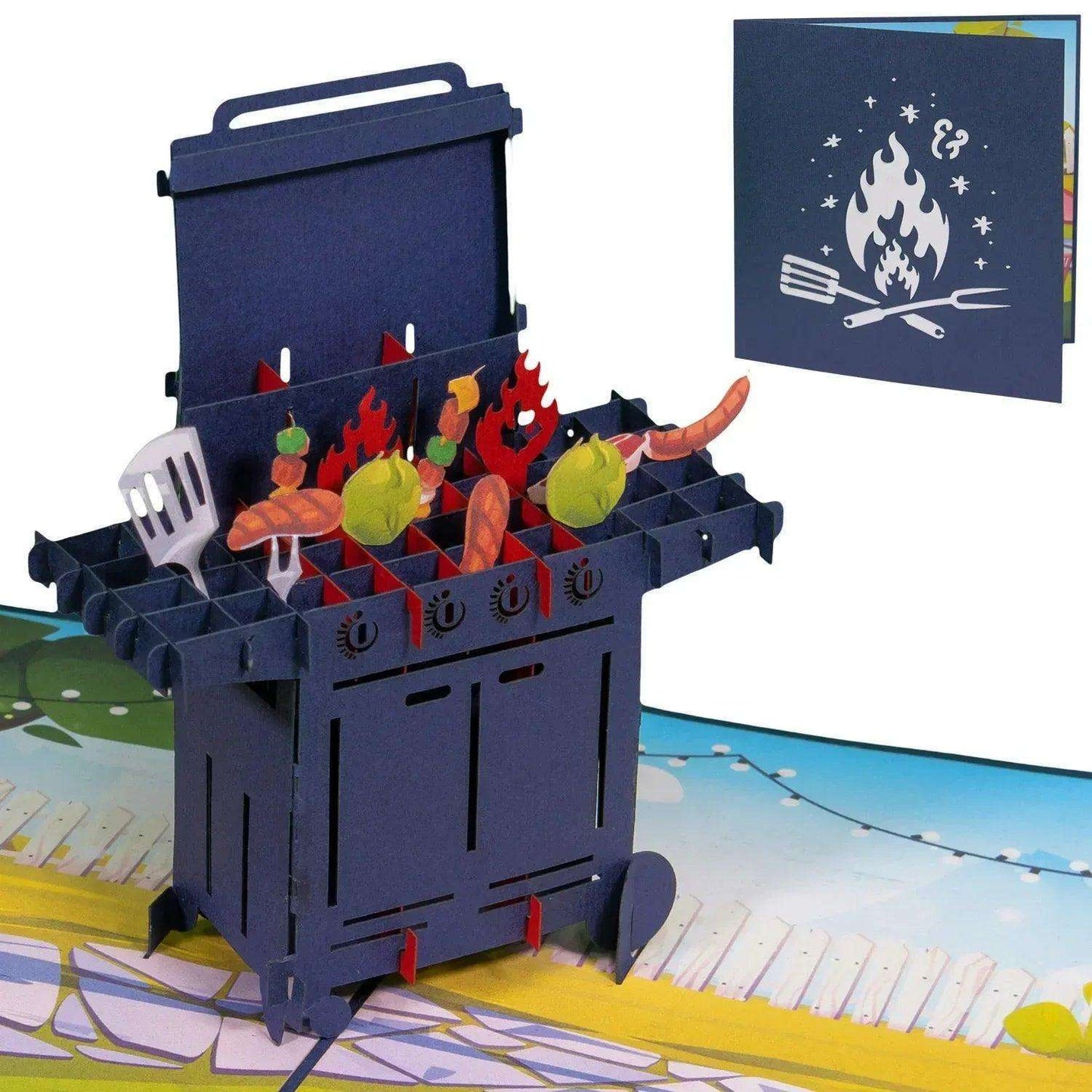 3D Pop-Up Karte Grill Grillanlage, N113 - LINPopUp