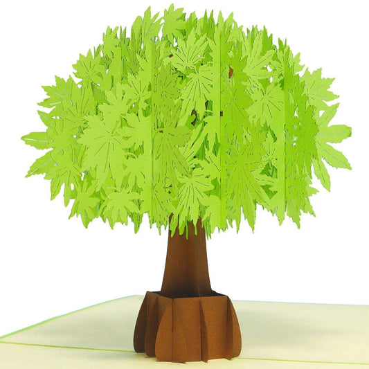 Pop Up Karte 3D Grüner Baum Natur – Grußkarte Geburtstag & Naturliebhaber - LINPopUp