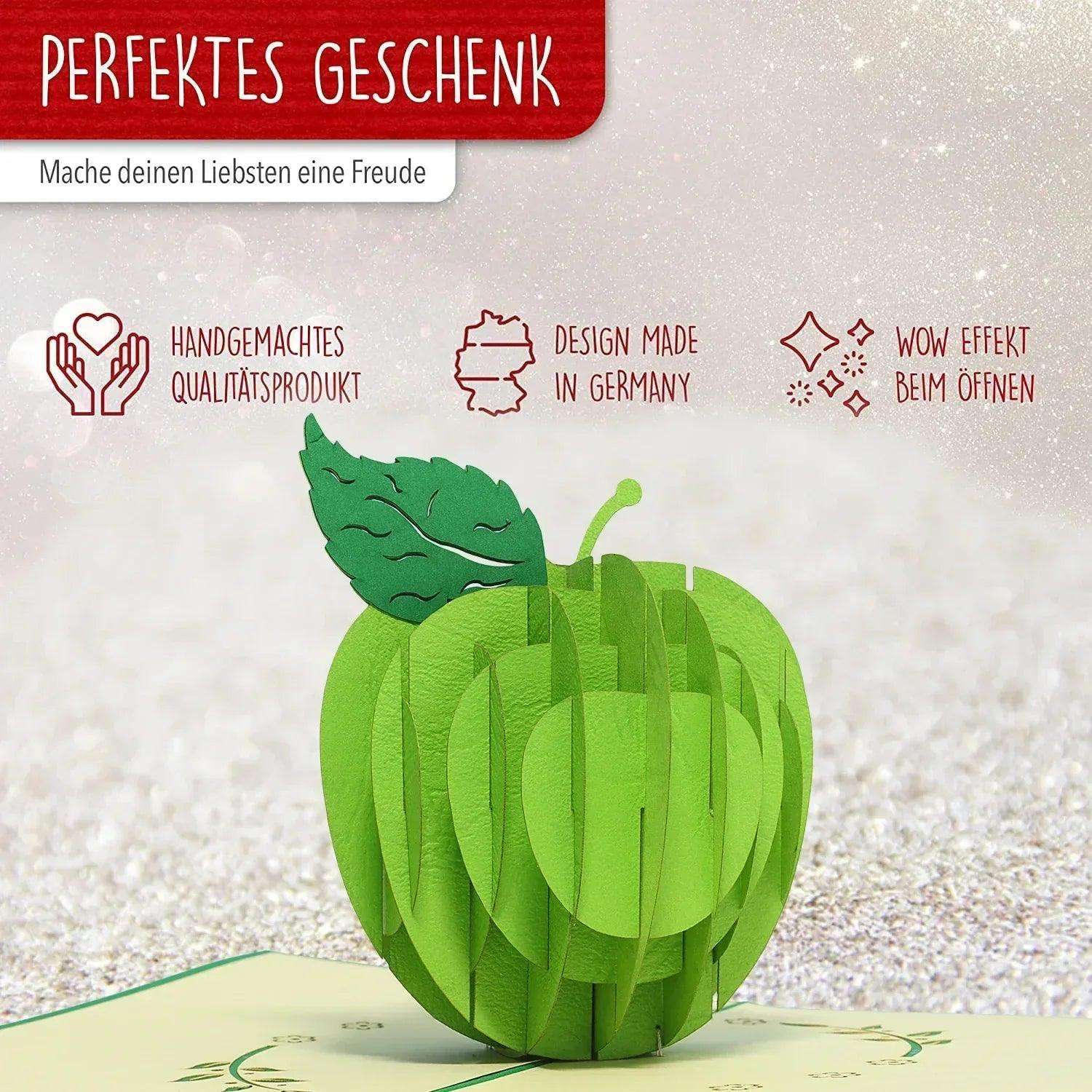 3D Pop-Up Karte Gute Besserung Apfel, N378 - LINPopUp