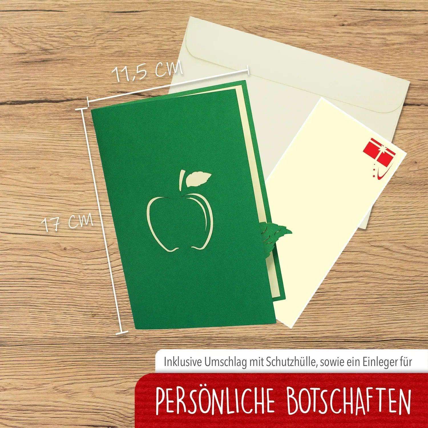 3D Pop-Up Karte Gute Besserung Apfel, N378 - LINPopUp
