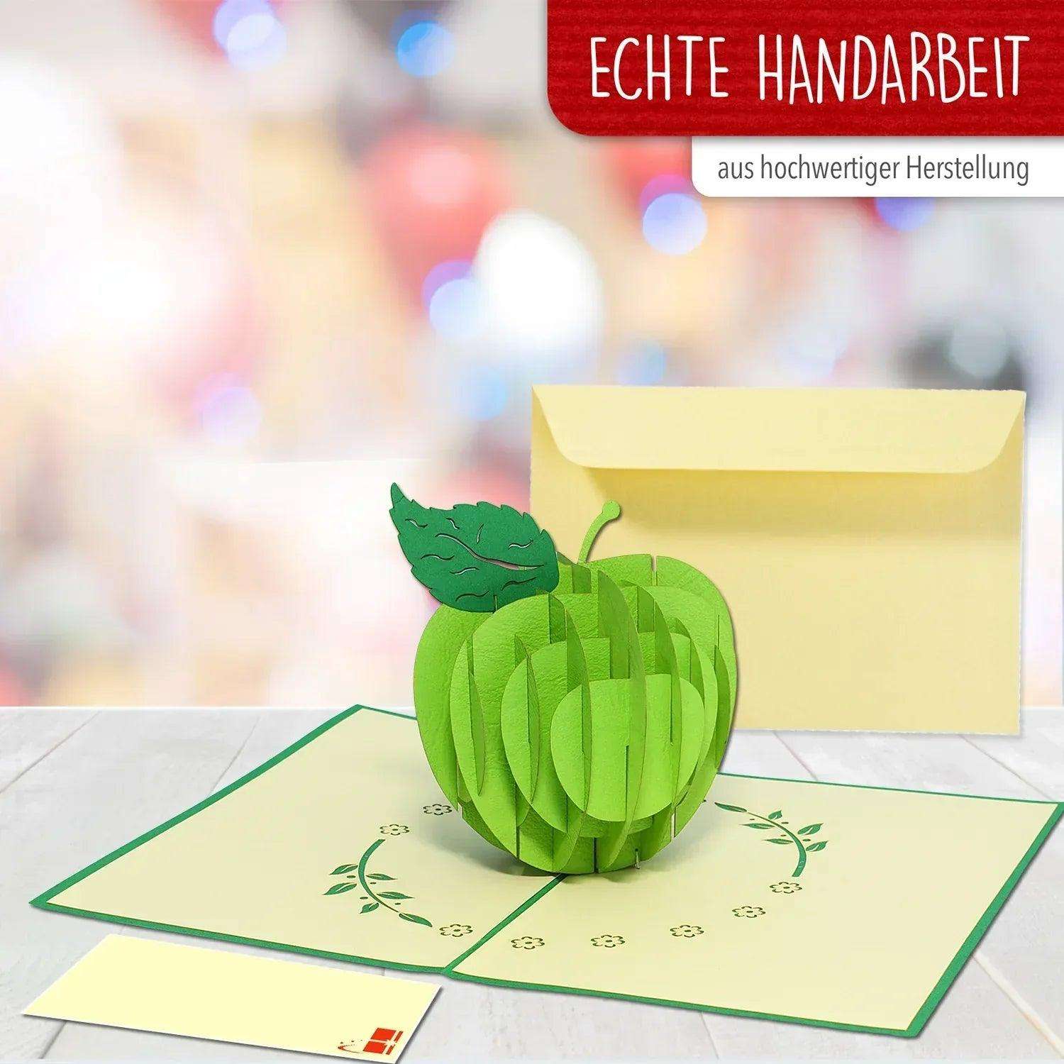 3D Pop-Up Karte Gute Besserung Apfel, N378 - LINPopUp