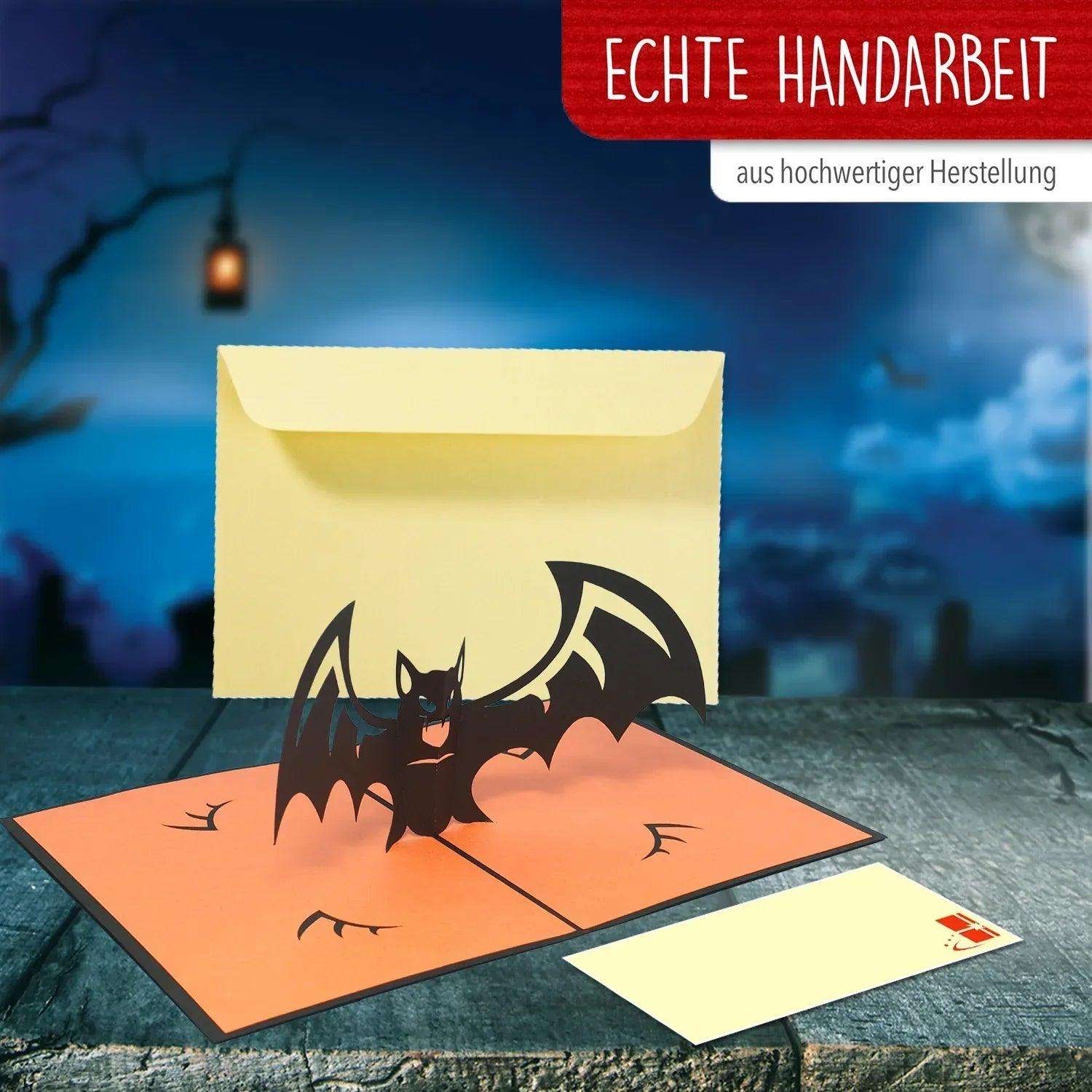 3D Pop-Up Karte Halloween Fledermaus, N140 LINPopUp N140
