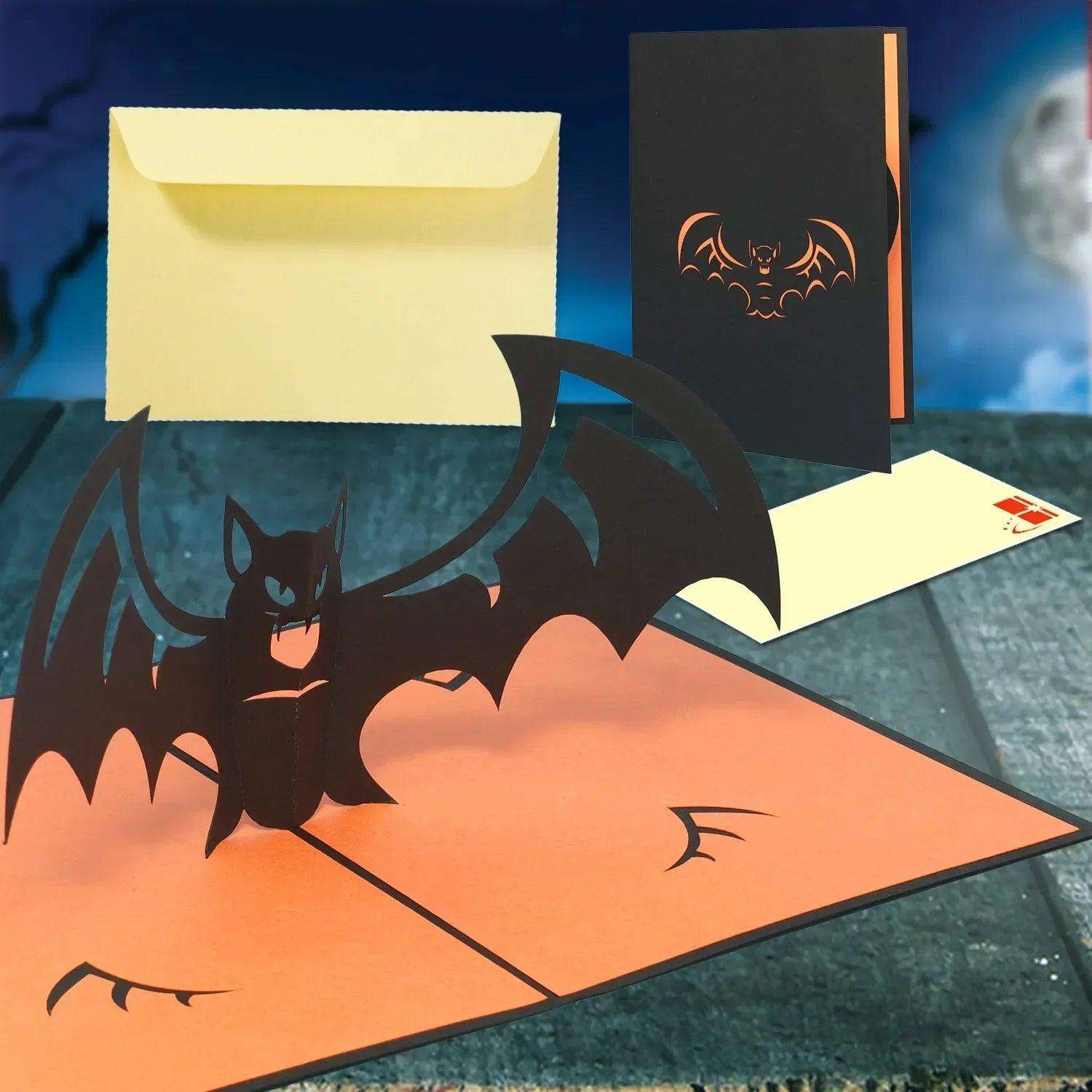 3D Pop-Up Karte Halloween Fledermaus, N140 - LINPopUp