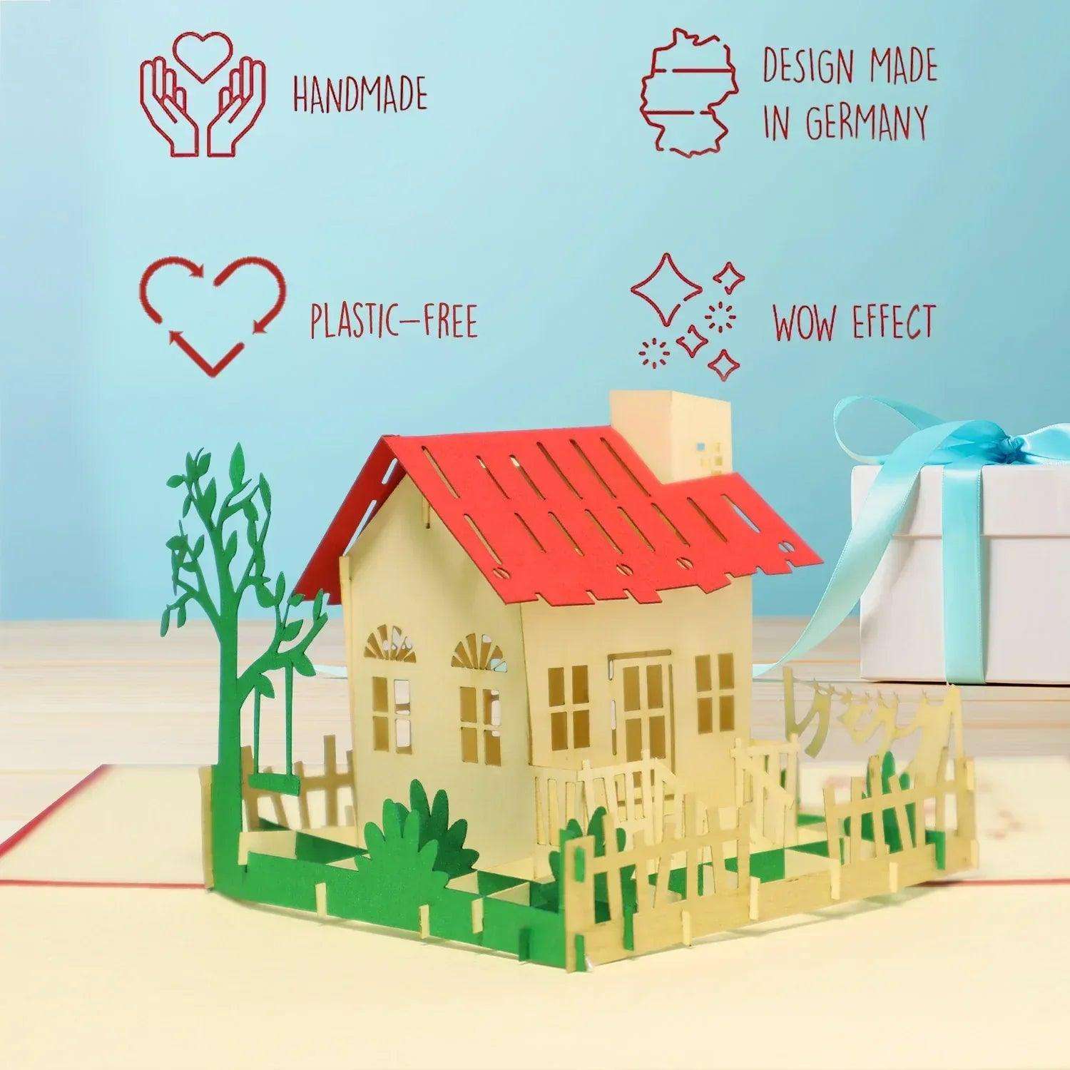 3D Pop-Up Karte Haus Einzug Umzug, N54 LINPopUp N54