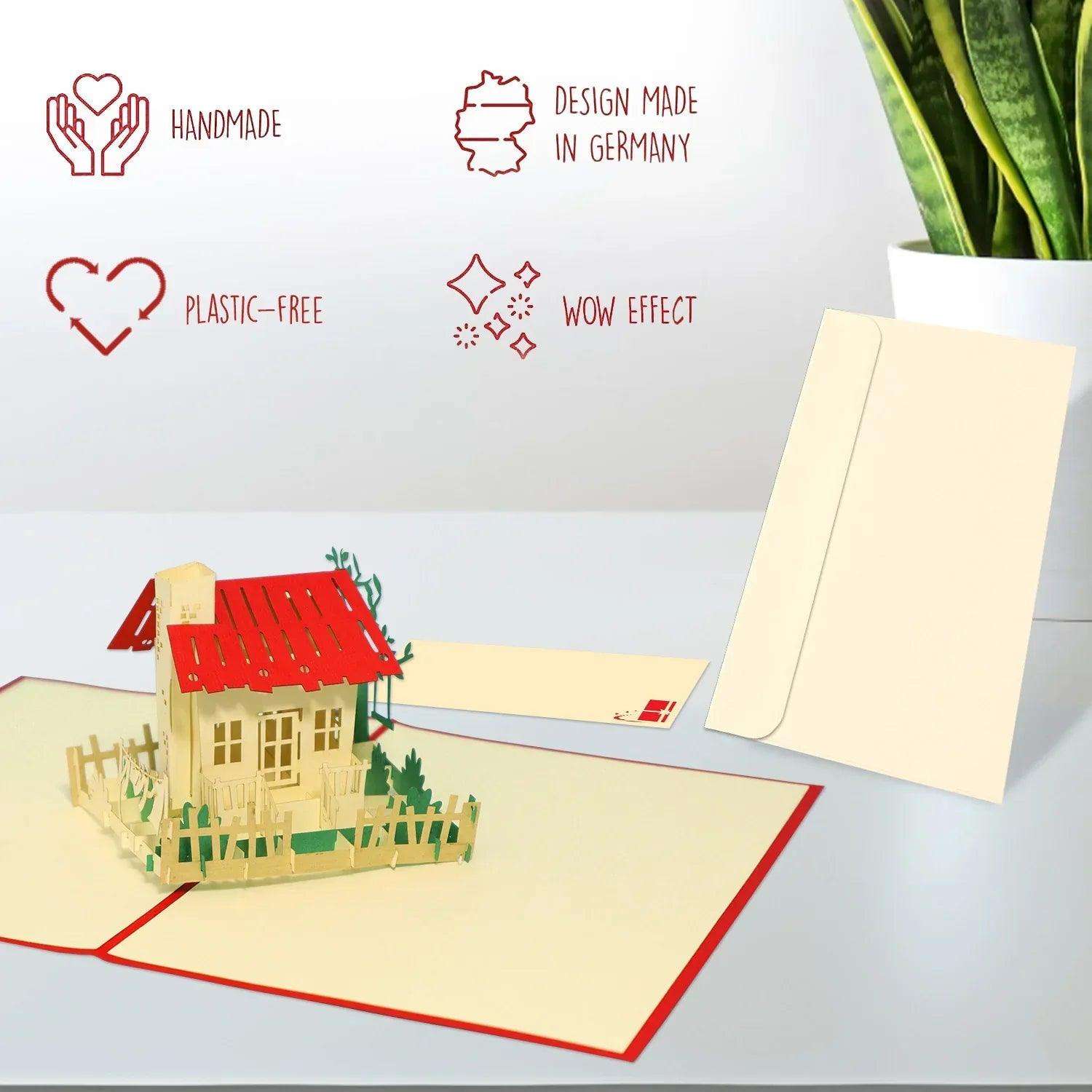 3D Pop-Up Karte Haus Einzug Umzug, N54 LINPopUp N54