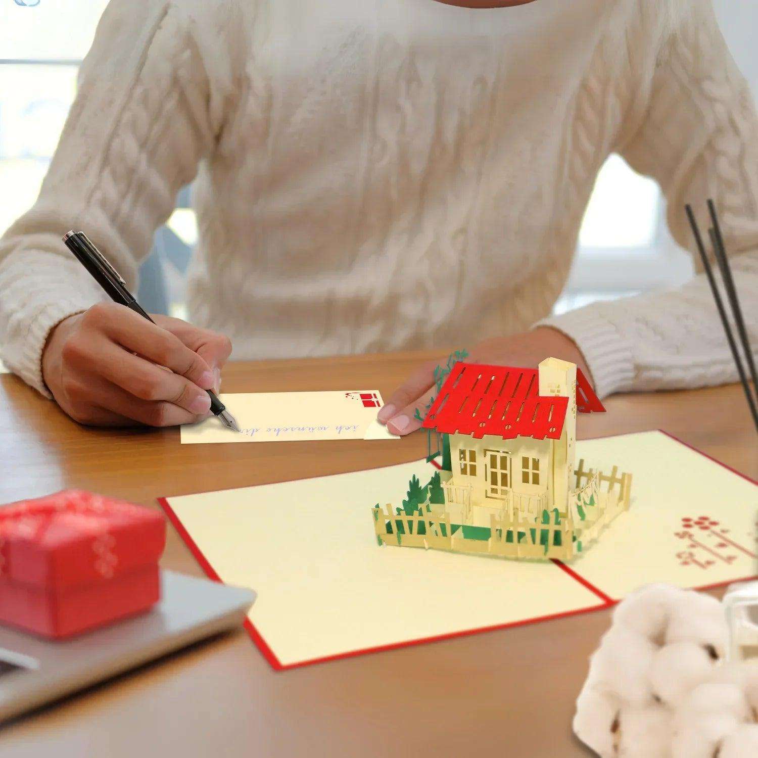 3D Pop-Up Karte Haus Einzug Umzug, N54 LINPopUp N54