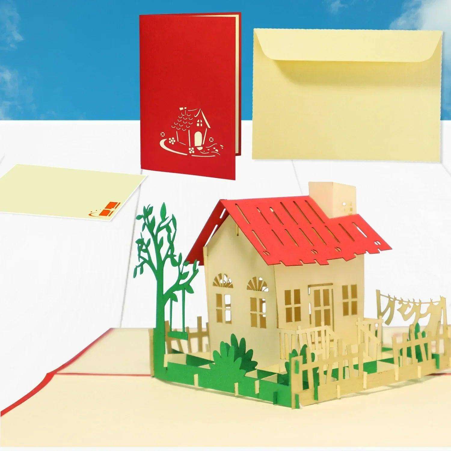 3D Pop-Up Karte Haus Einzug Umzug, N54 LINPopUp N54