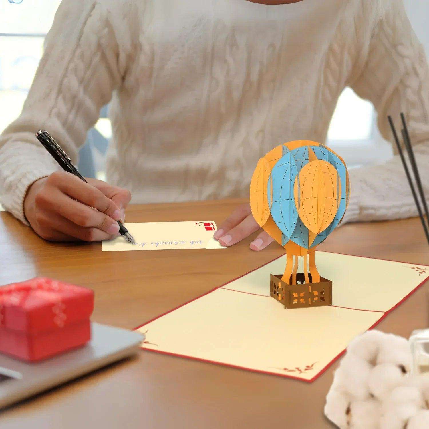 3D Pop-Up Karte Heißluftballon, N150 - LINPopUp