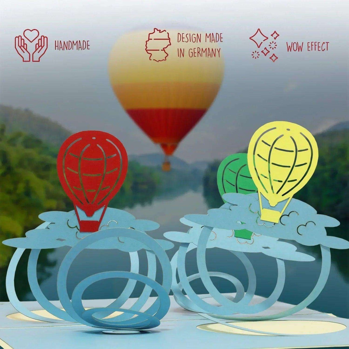 3D Pop-Up Karte Heißluftballons, N151 - LINPopUp