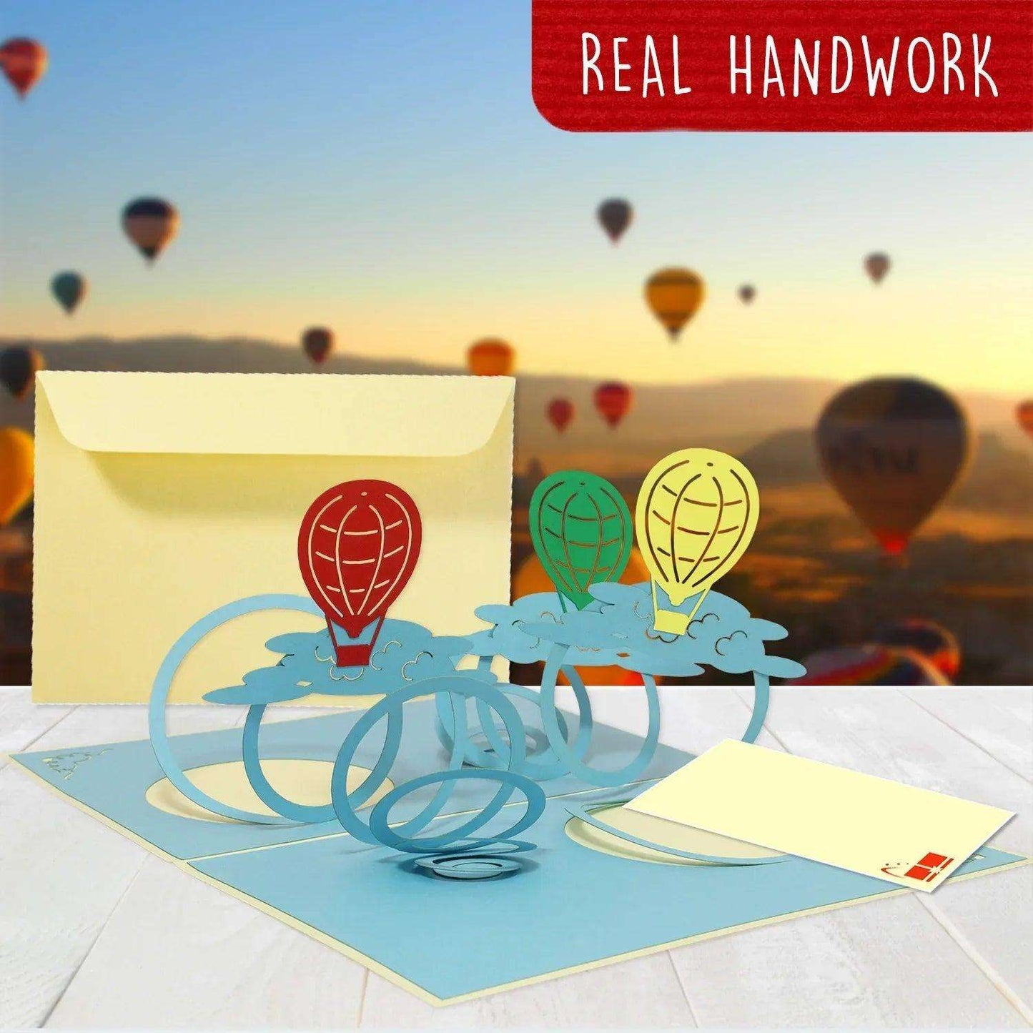 3D Pop-Up Karte Heißluftballons, N151 - LINPopUp