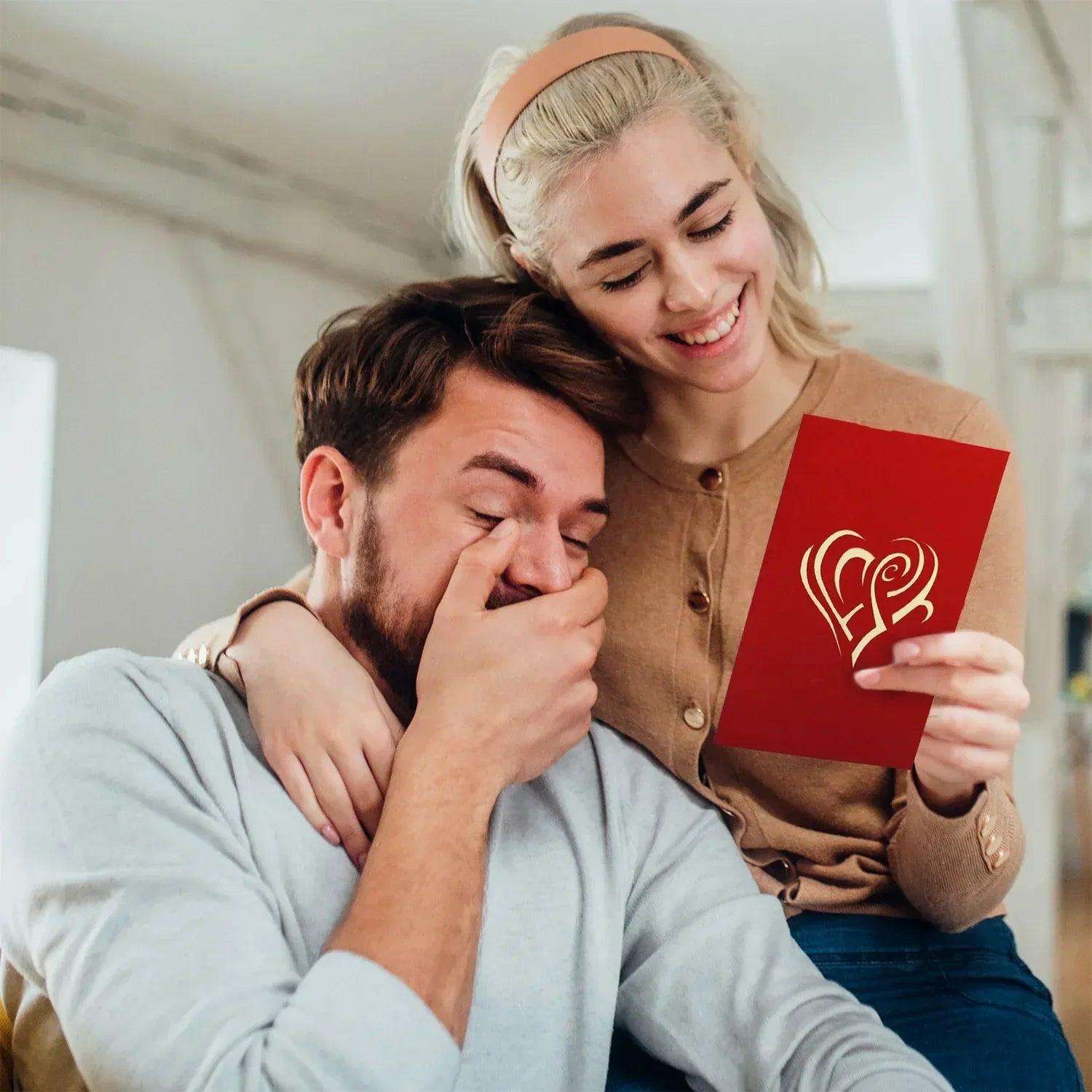 3D Pop-Up Karte Herzen Spirale Valentinstag, N58 LINPopUp N58