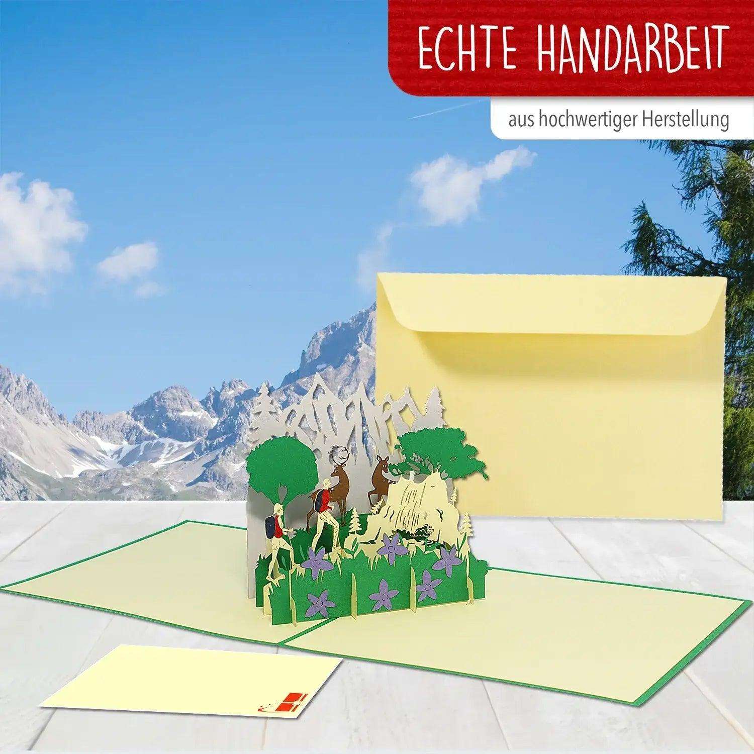 3D Pop-Up Karte Hirsch Berglandschaft, N377 LINPopUp N377