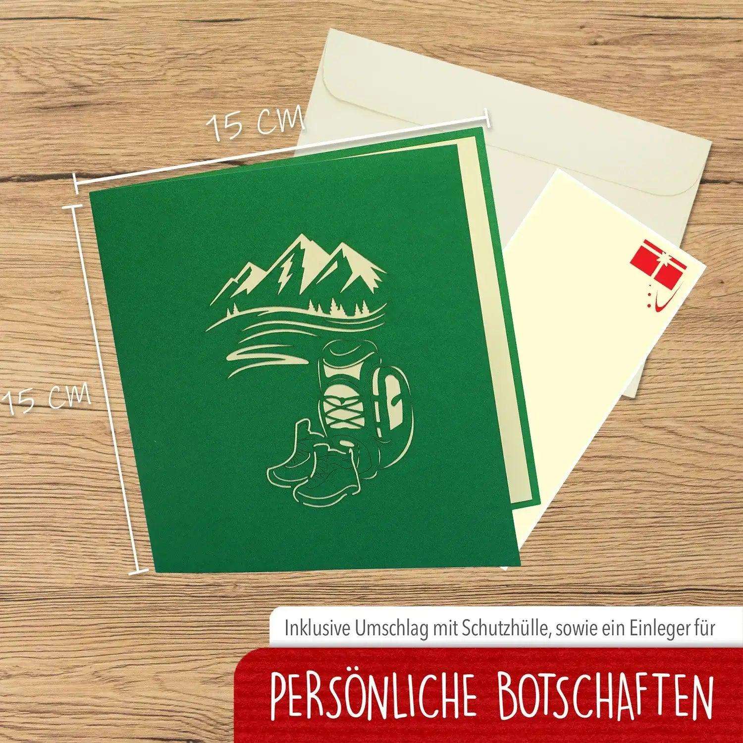 3D Pop-Up Karte Hirsch Berglandschaft, N377 LINPopUp N377