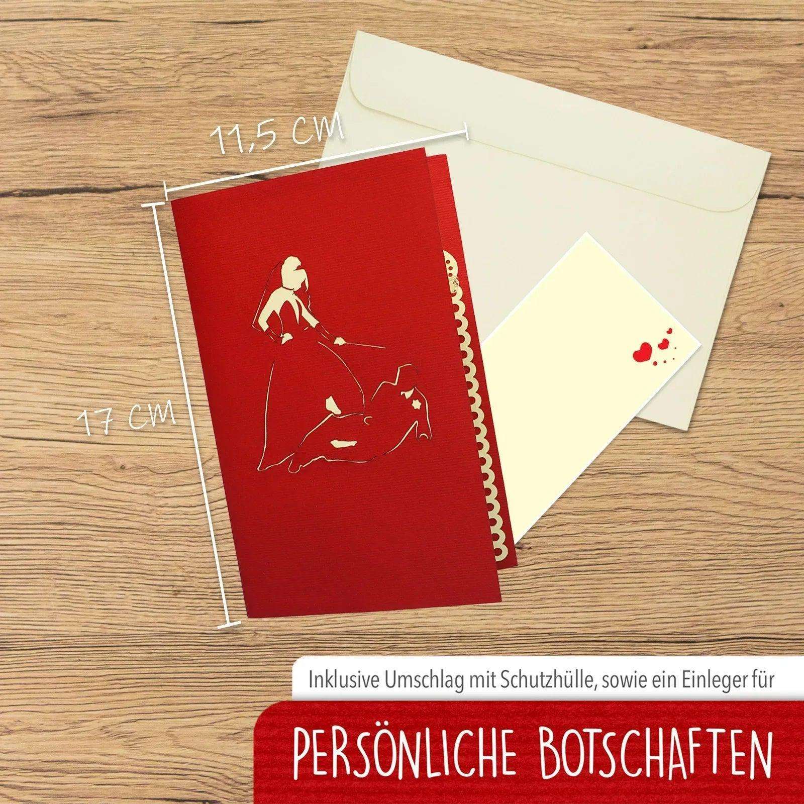 3D Pop-Up Karte Hochzeit Brautpaar, Junggesellinnenabschied, N239 - LINPopUp