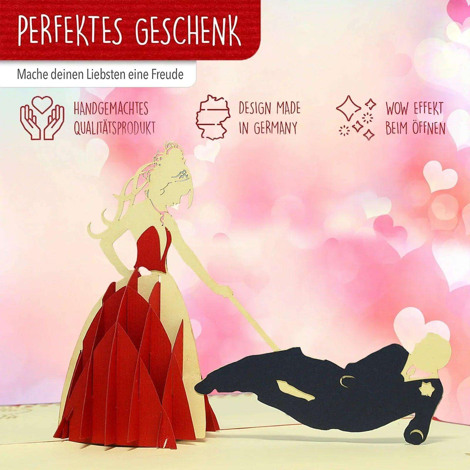 3D Pop-Up Karte Hochzeit Brautpaar, Junggesellinnenabschied, N239 - LINPopUp