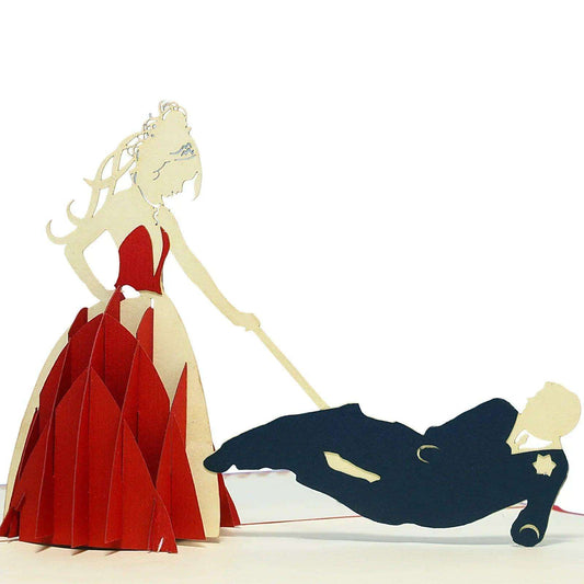 3D Pop-Up Karte Hochzeit Brautpaar, Junggesellinnenabschied, N239 - LINPopUp