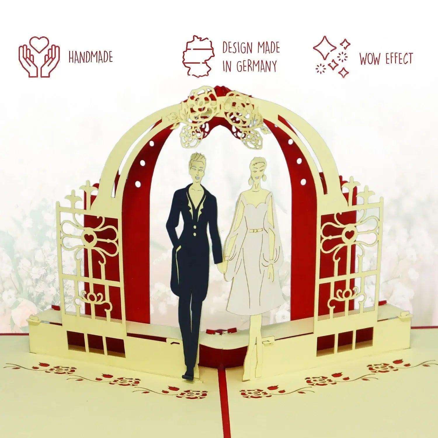 3D Pop-Up Karte Hochzeit Lesbisches Paar, N206 - LINPopUp