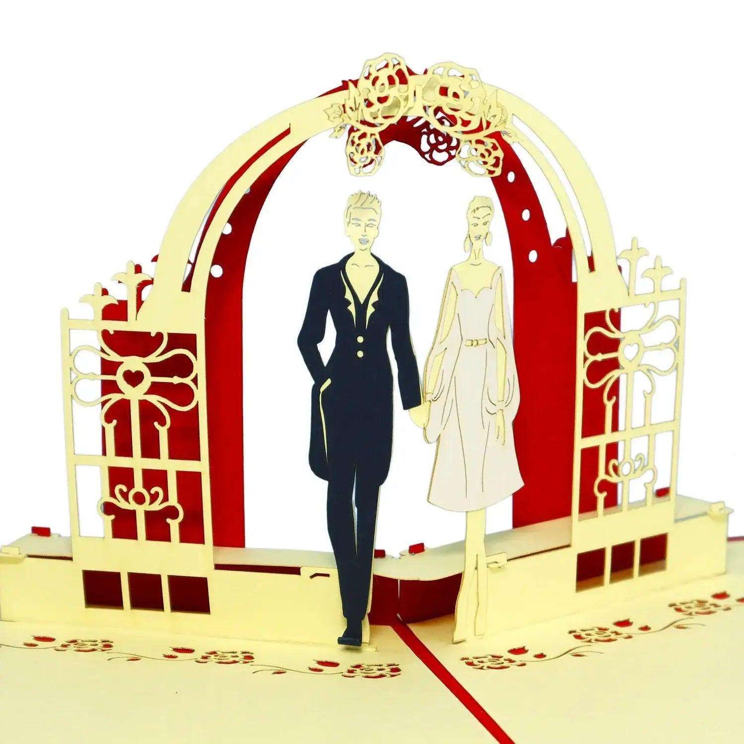 3D Pop-Up Karte Hochzeit Lesbisches Paar, N206 - LINPopUp