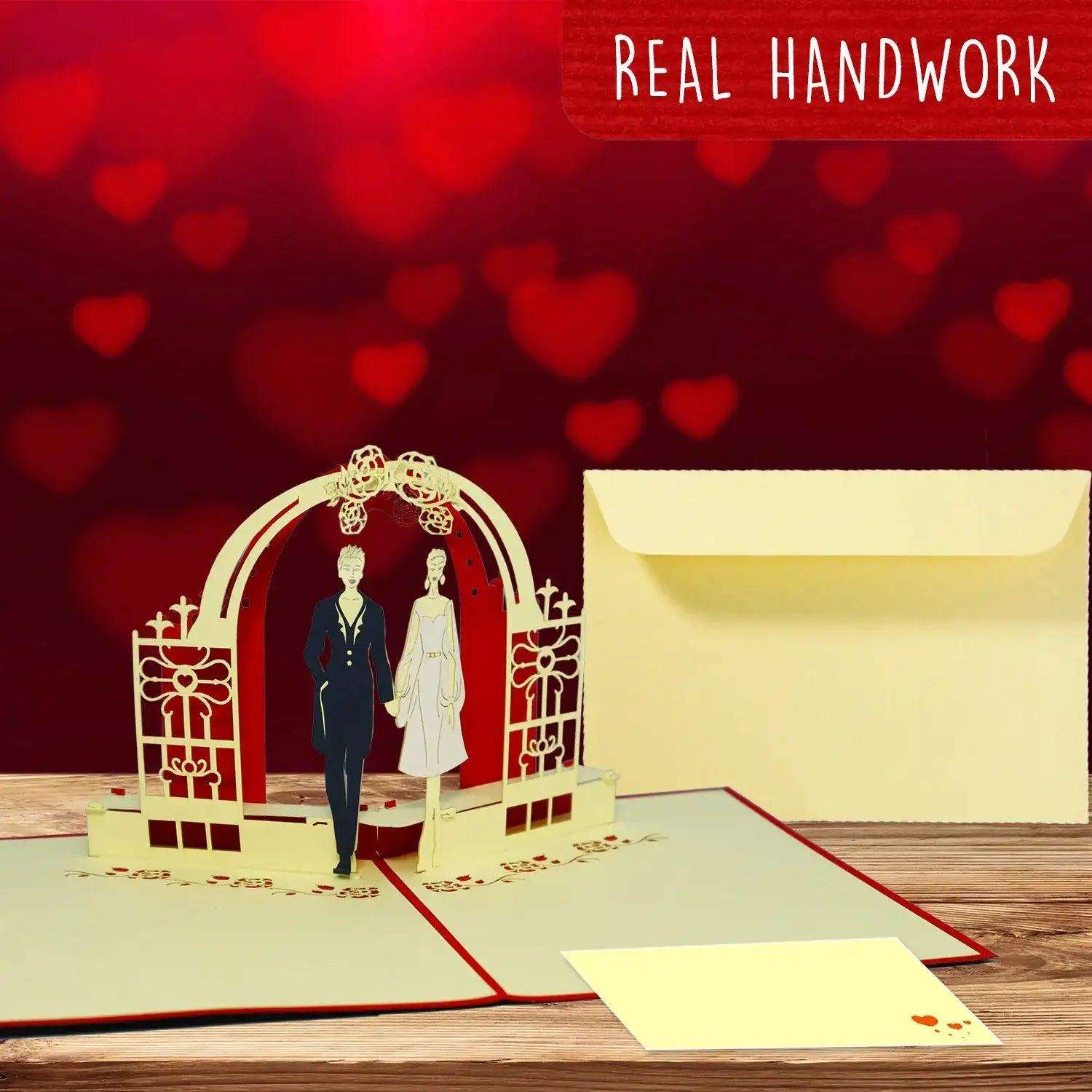 3D Pop-Up Karte Hochzeit Lesbisches Paar, N206 - LINPopUp