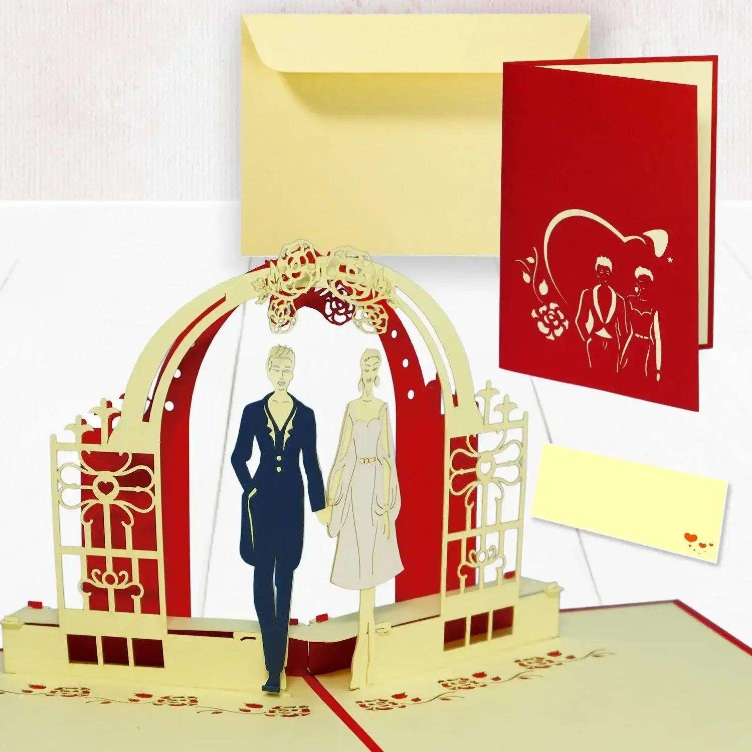 3D Pop-Up Karte Hochzeit Lesbisches Paar, N206 - LINPopUp