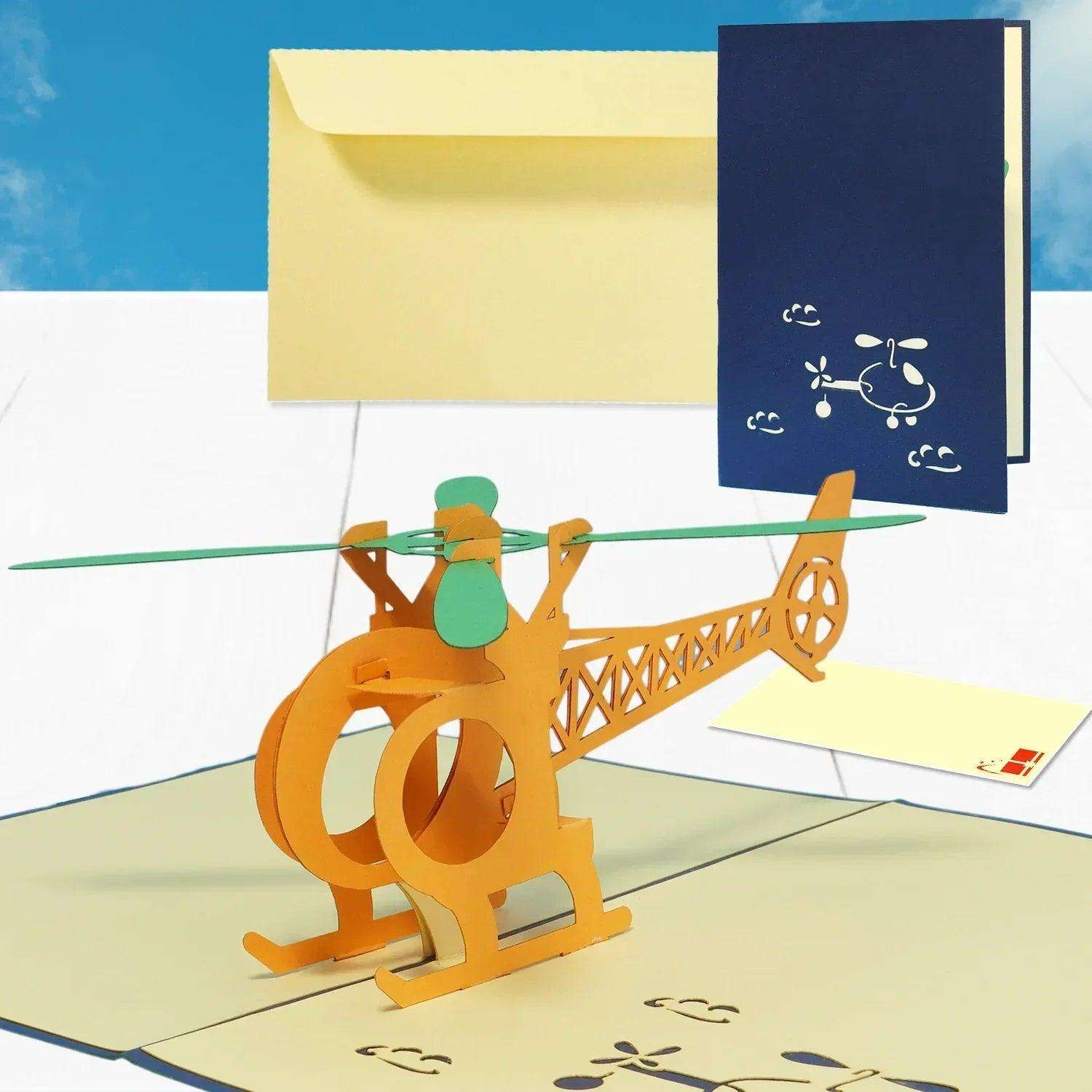 3D Pop-Up Karte Hubschrauber, N148 - LINPopUp