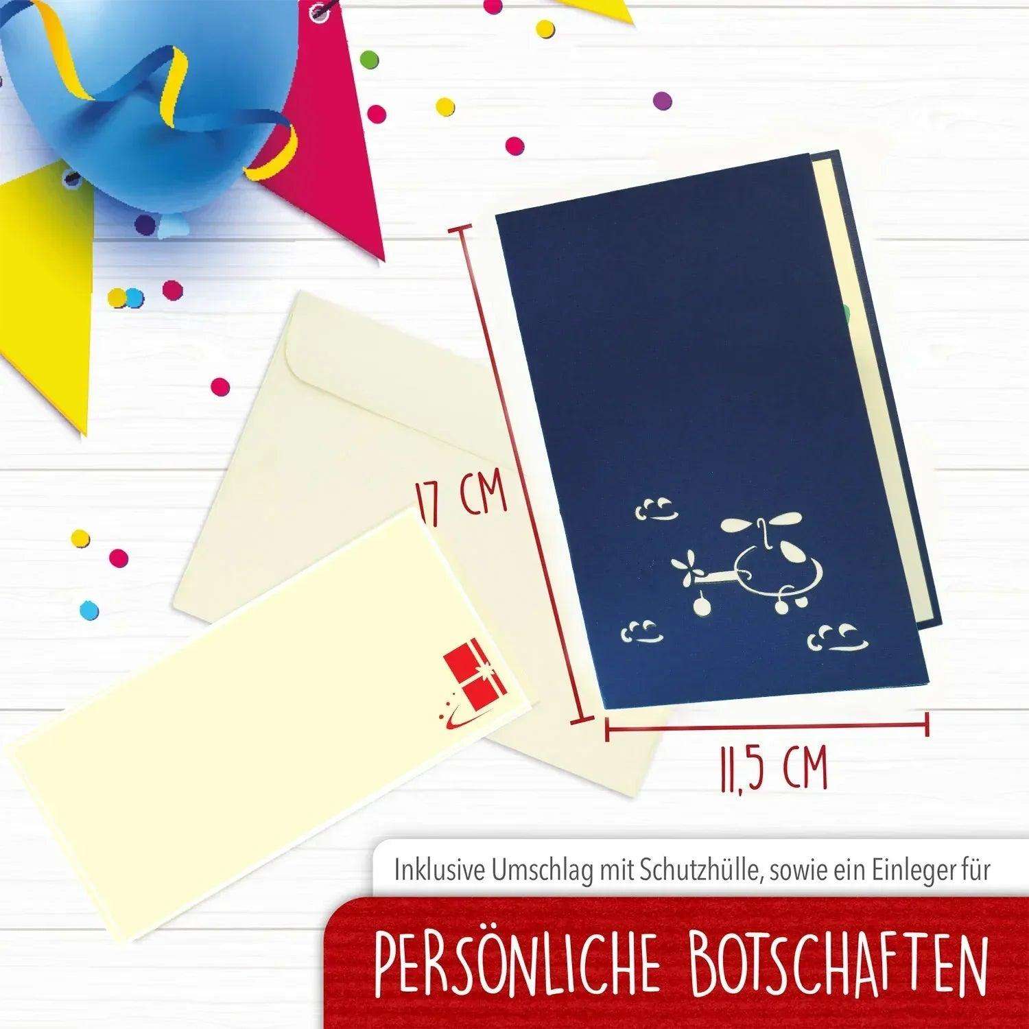 3D Pop-Up Karte Hubschrauber, N148 - LINPopUp