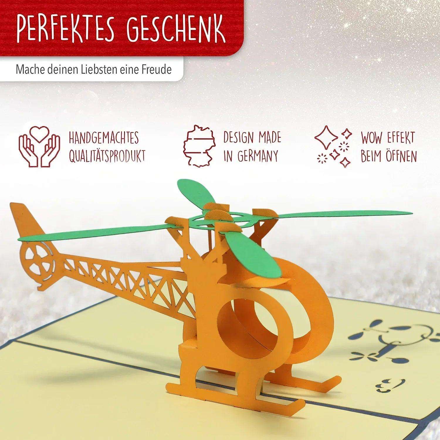 3D Pop-Up Karte Hubschrauber, N148 - LINPopUp