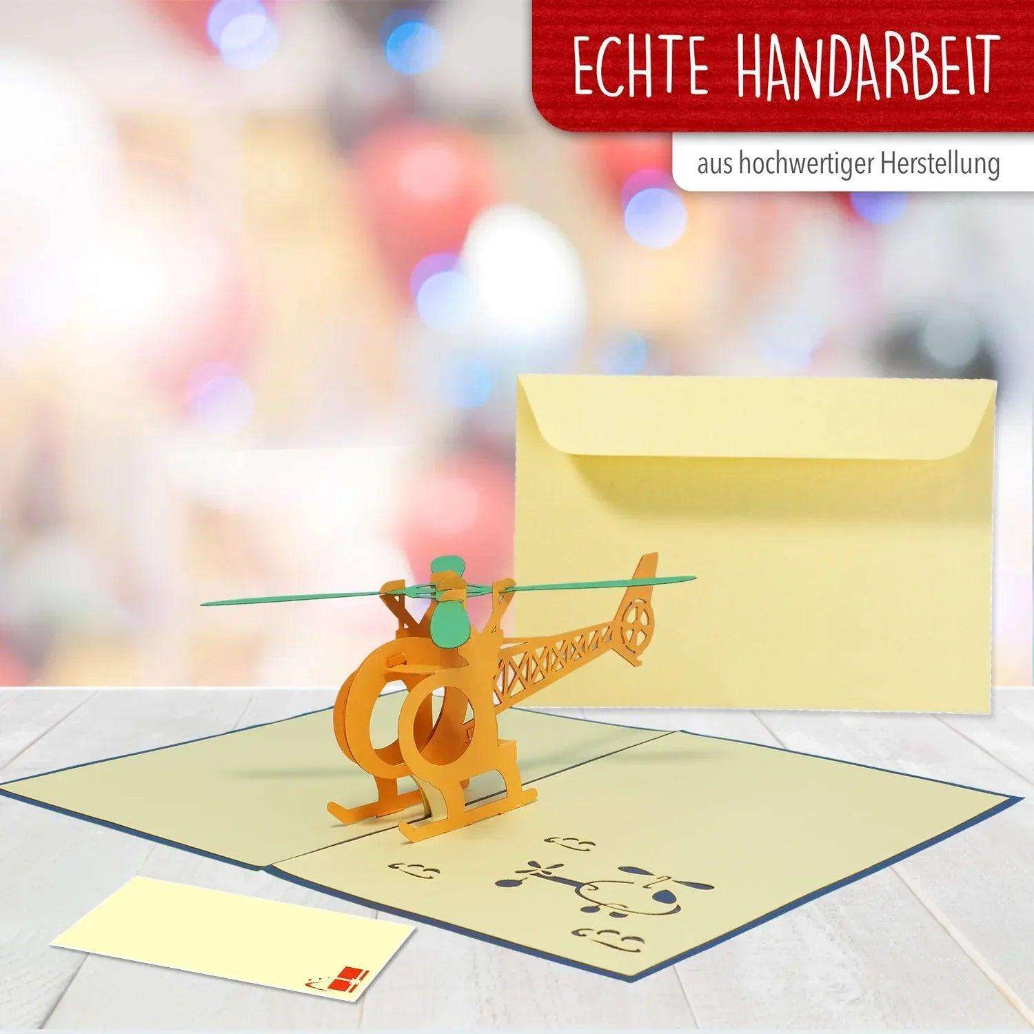3D Pop-Up Karte Hubschrauber, N148 - LINPopUp