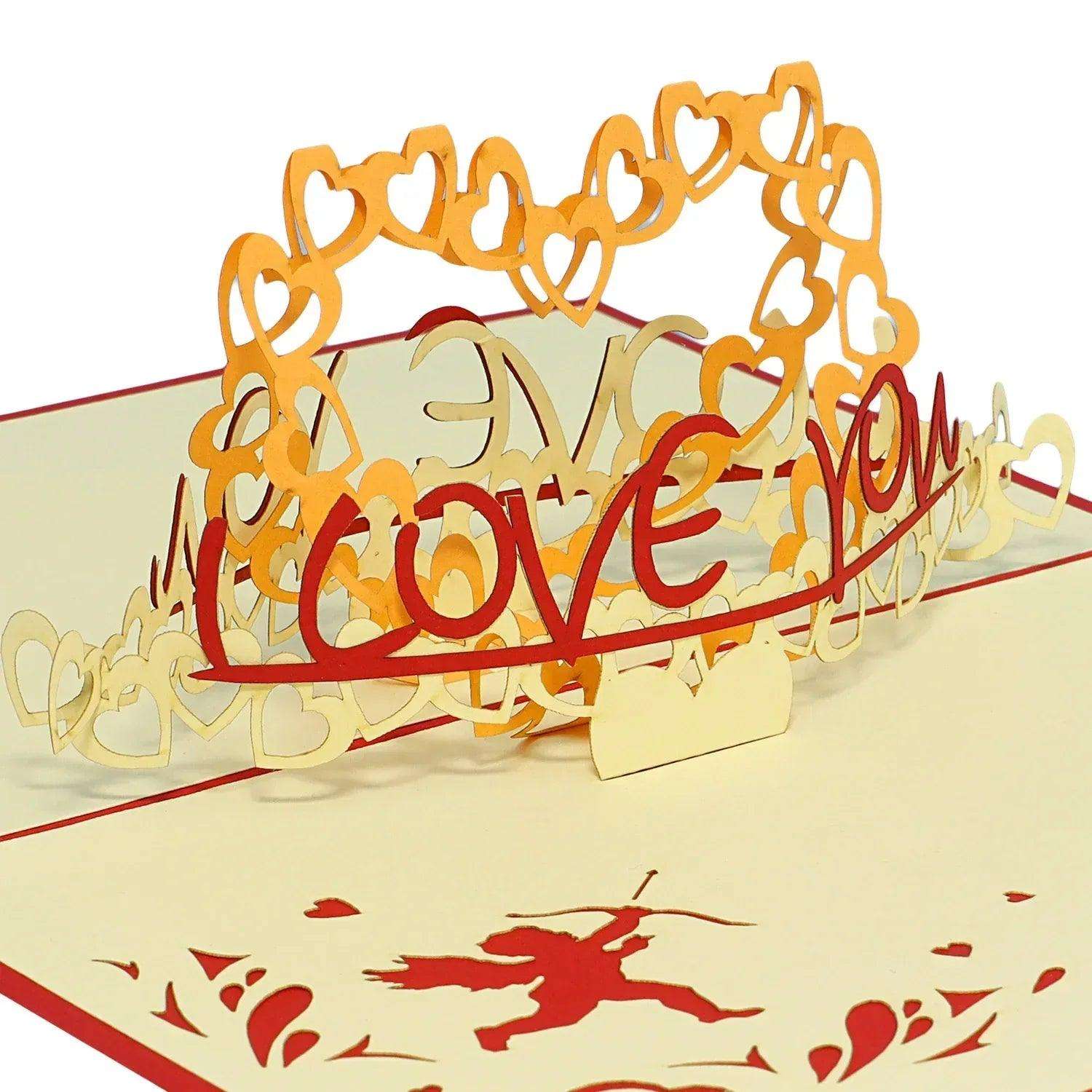 3D Pop-Up Karte, I Love You Herz Rot, N57 LINPopUp N57