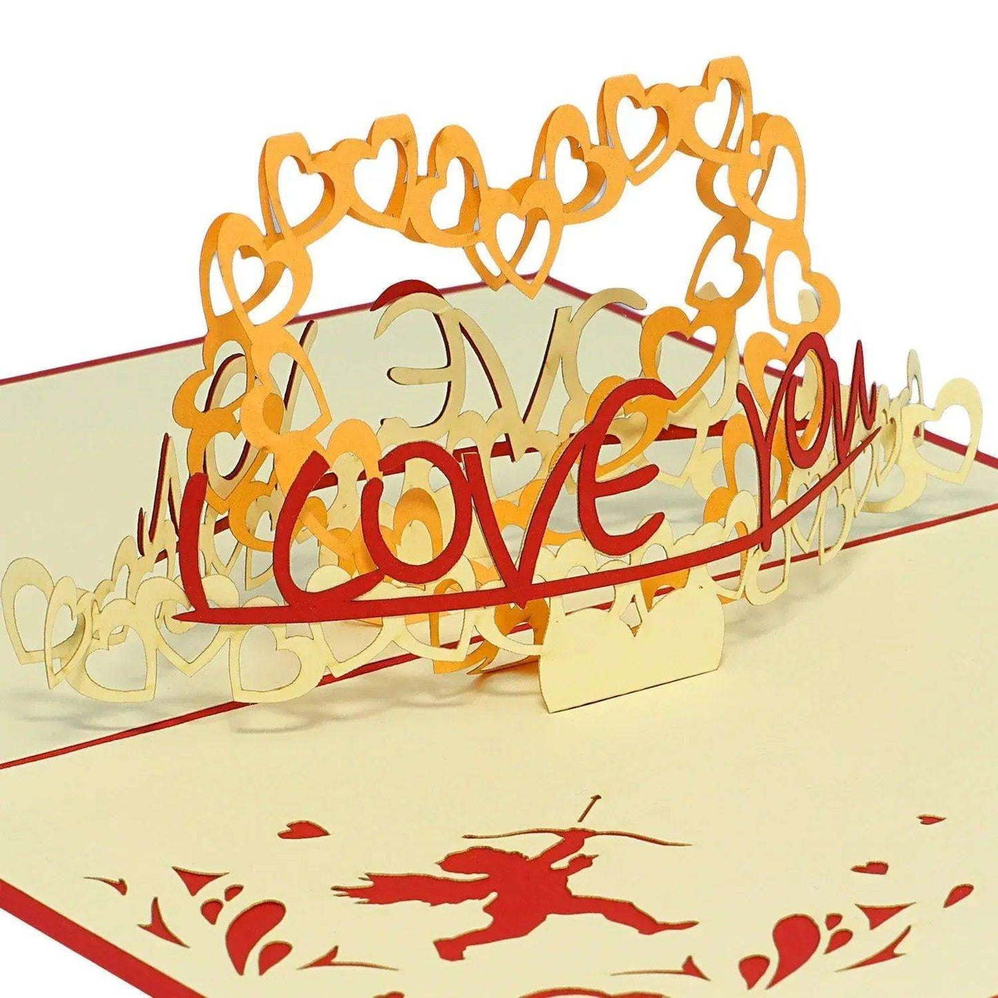 3D Pop-Up Karte, I Love You Herz Rot, N57 - LINPopUp