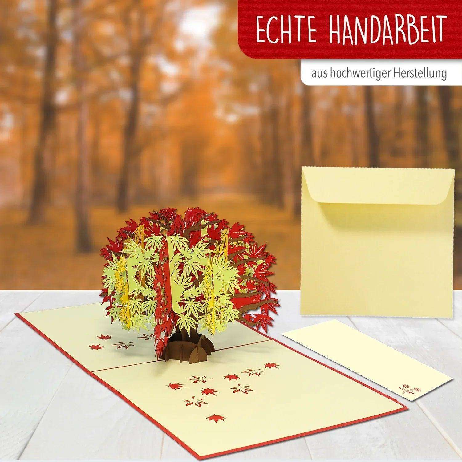Pop Up Karte 3D Japan Ahorn Baum – Grußkarte Geburtstag & Japan-Fans - LINPopUp