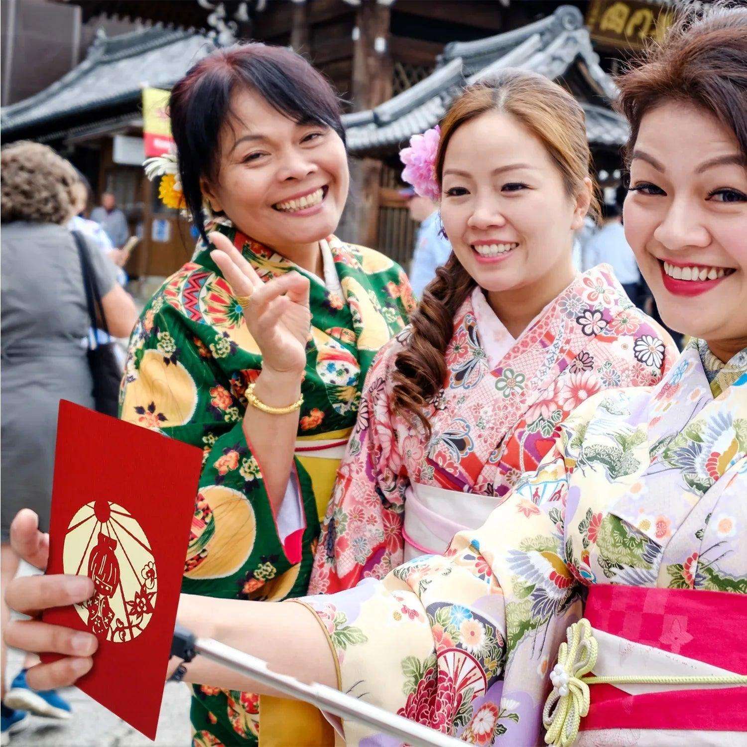 3D Pop-Up Karte Japan Geishas Kimono, N128 - LINPopUp