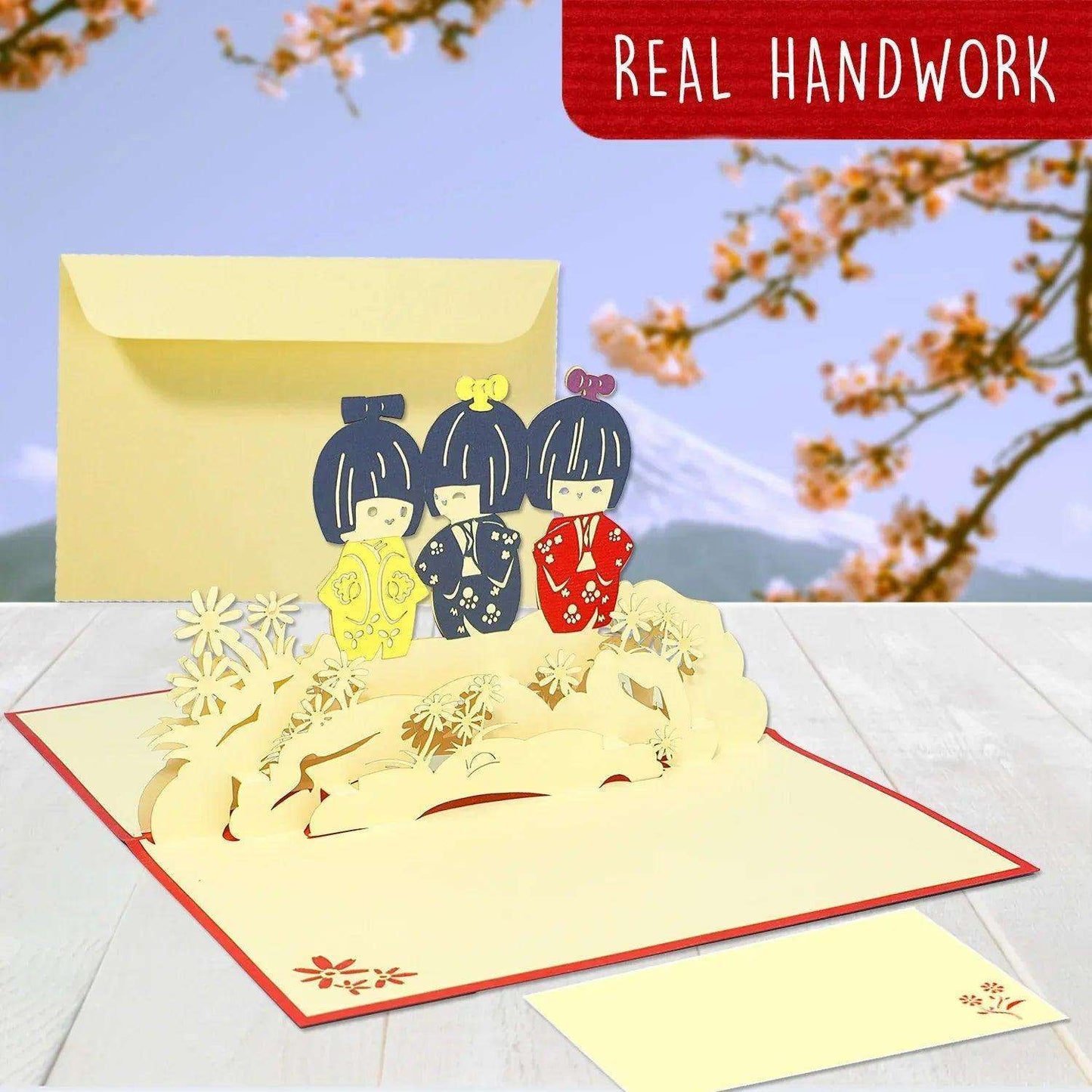 3D Pop-Up Karte Japan Geishas Kimono, N128 - LINPopUp