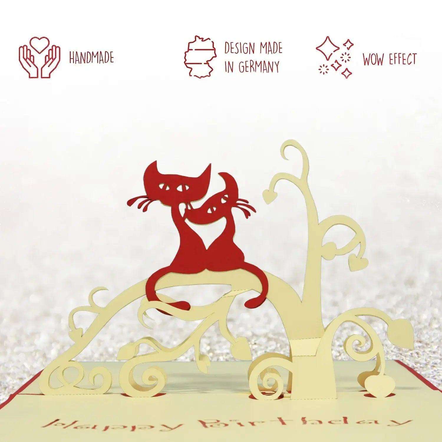 3D Pop-Up Karte Katzen, N7 - LINPopUp
