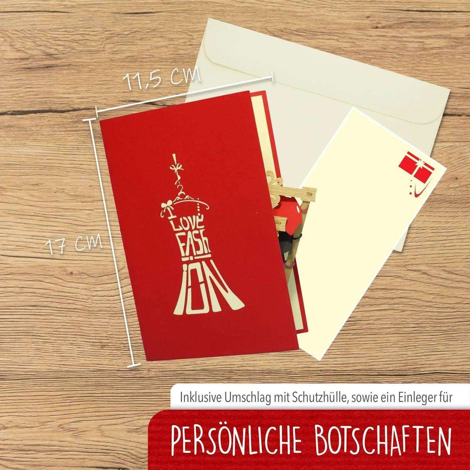 3D Pop-Up Karte Kleiderständer Shopping, N348 - LINPopUp