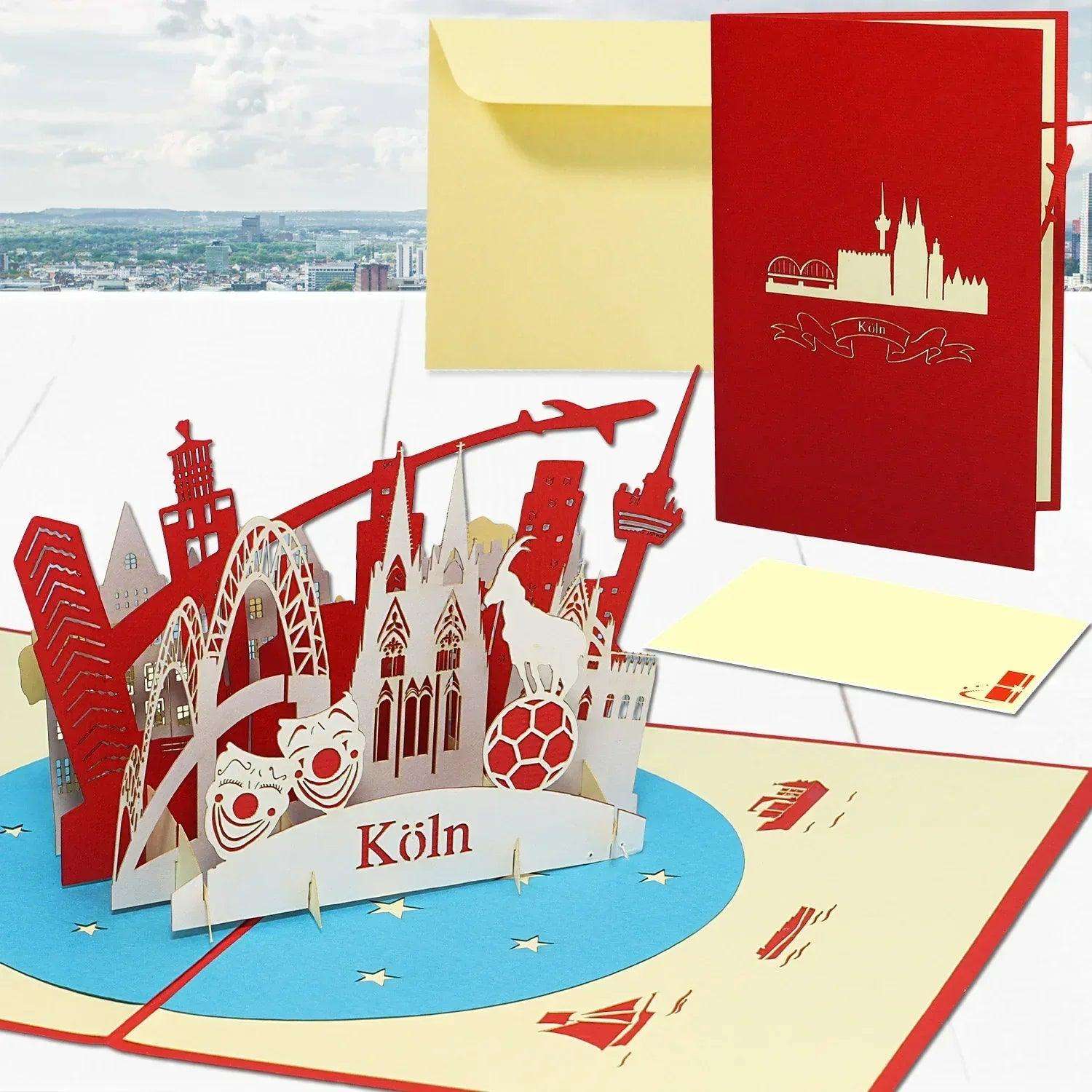 3D Pop-Up Karte Kölner Skyline, N218 LINPopUp N218