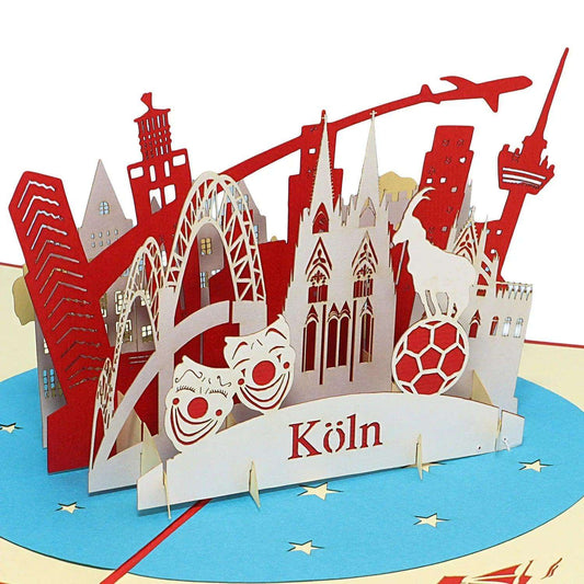 3D Pop-Up Karte Kölner Skyline, N218 - LINPopUp
