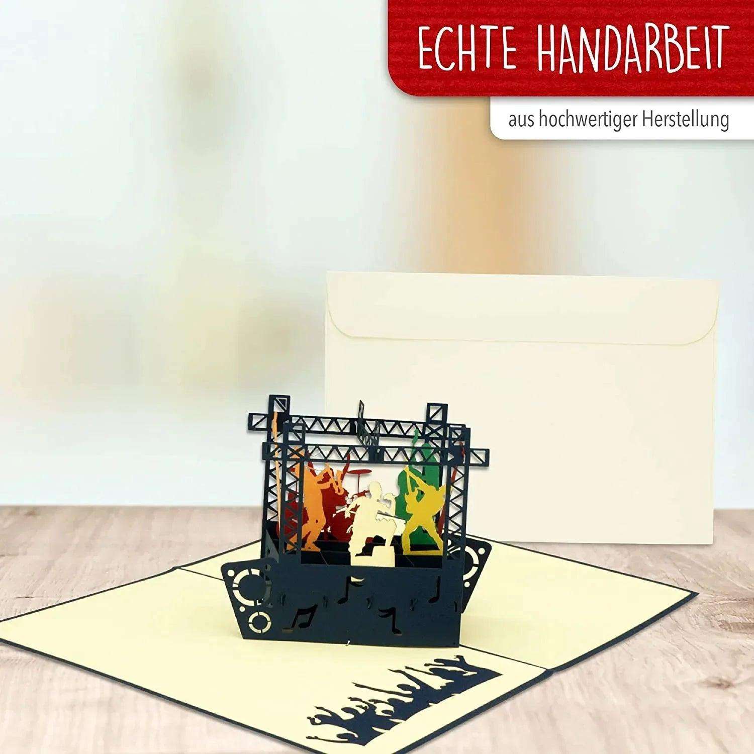 3D Pop-Up Karte Konzertbühne Musik, N339 - LINPopUp