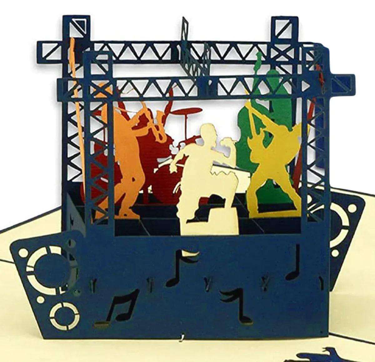 3D Pop-Up Karte Konzertbühne Musik, N339 - LINPopUp