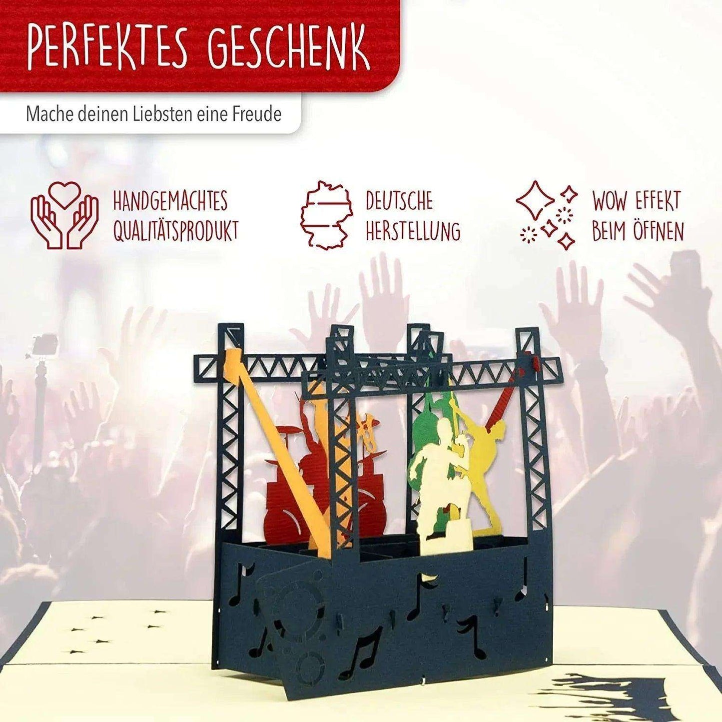 3D Pop-Up Karte Konzertbühne Musik, N339 - LINPopUp