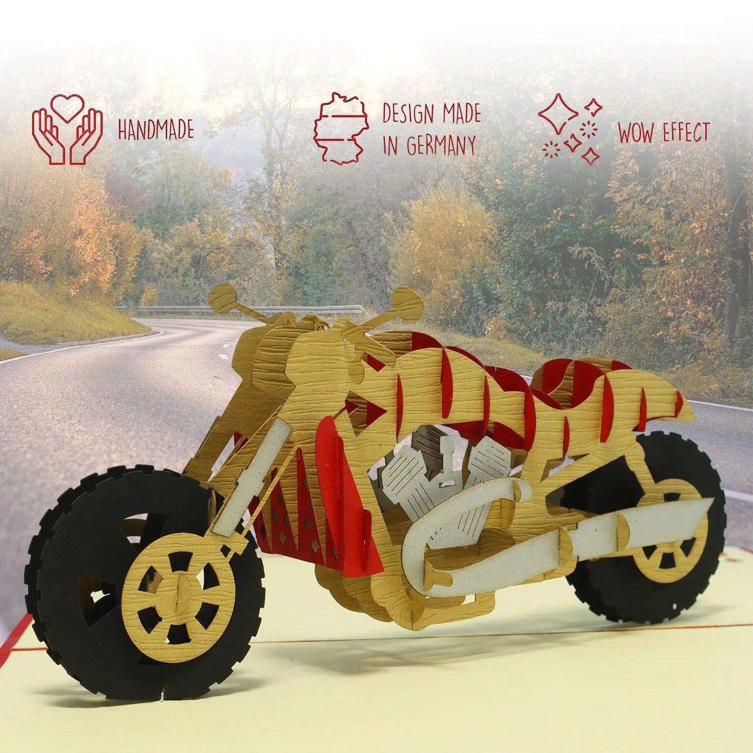3D Pop-Up Karte Motorrad - Grußkarte für Biker & Motorradfans, N160 LINPopUp N160