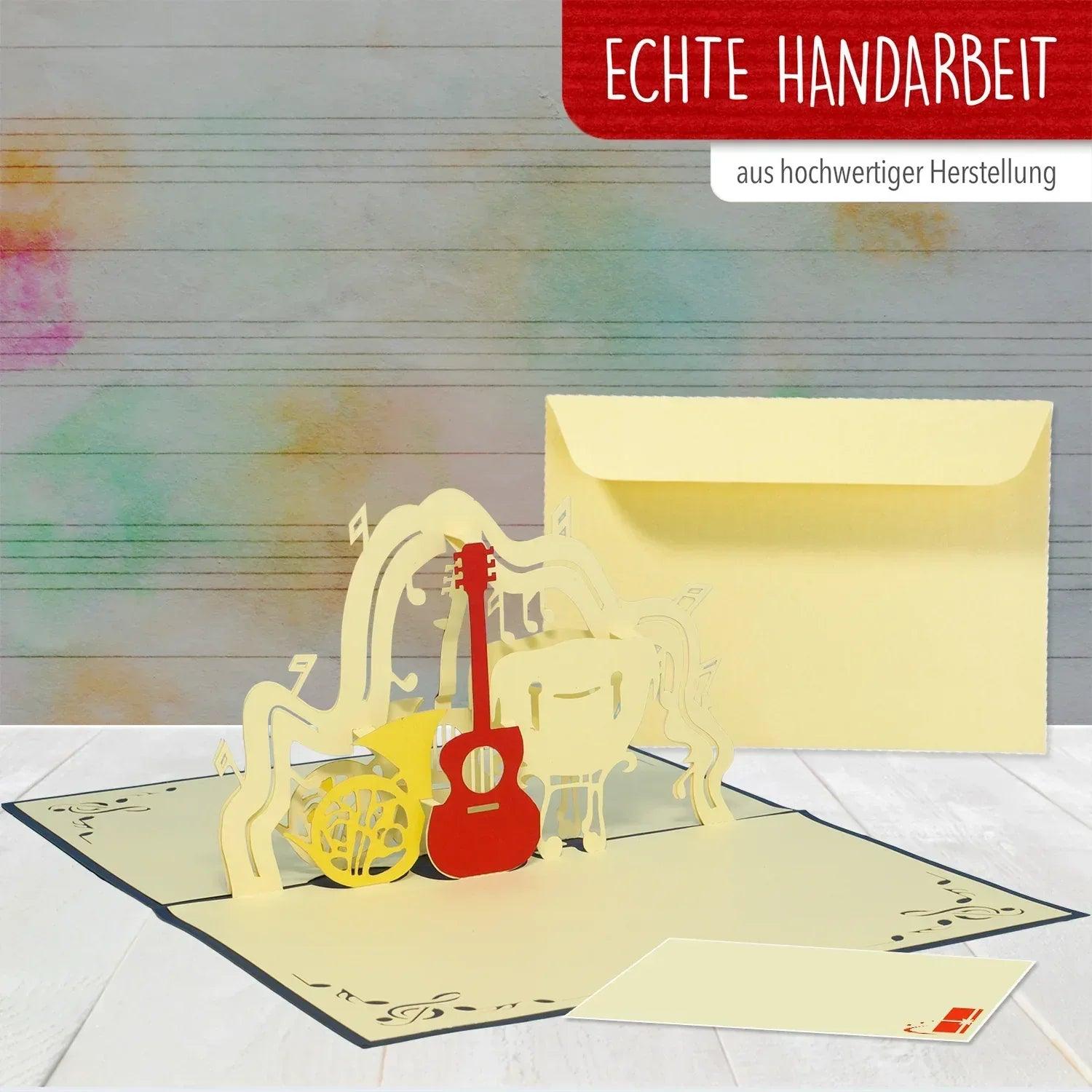 3D Pop-Up Karte Musikorchester, Musikinstrumente, N122 - LINPopUp