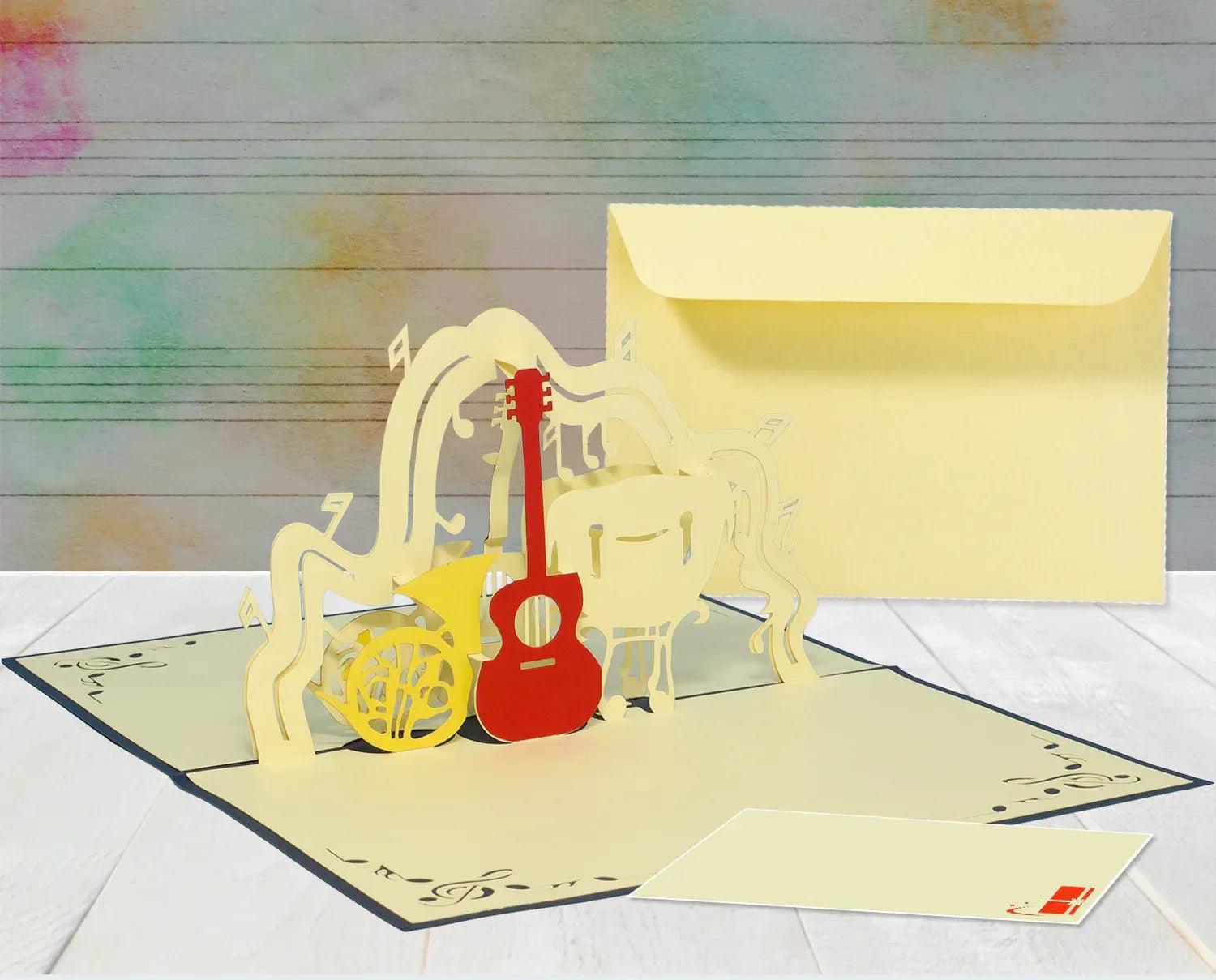 3D Pop-Up Karte Musikorchester, Musikinstrumente, N122 - LINPopUp
