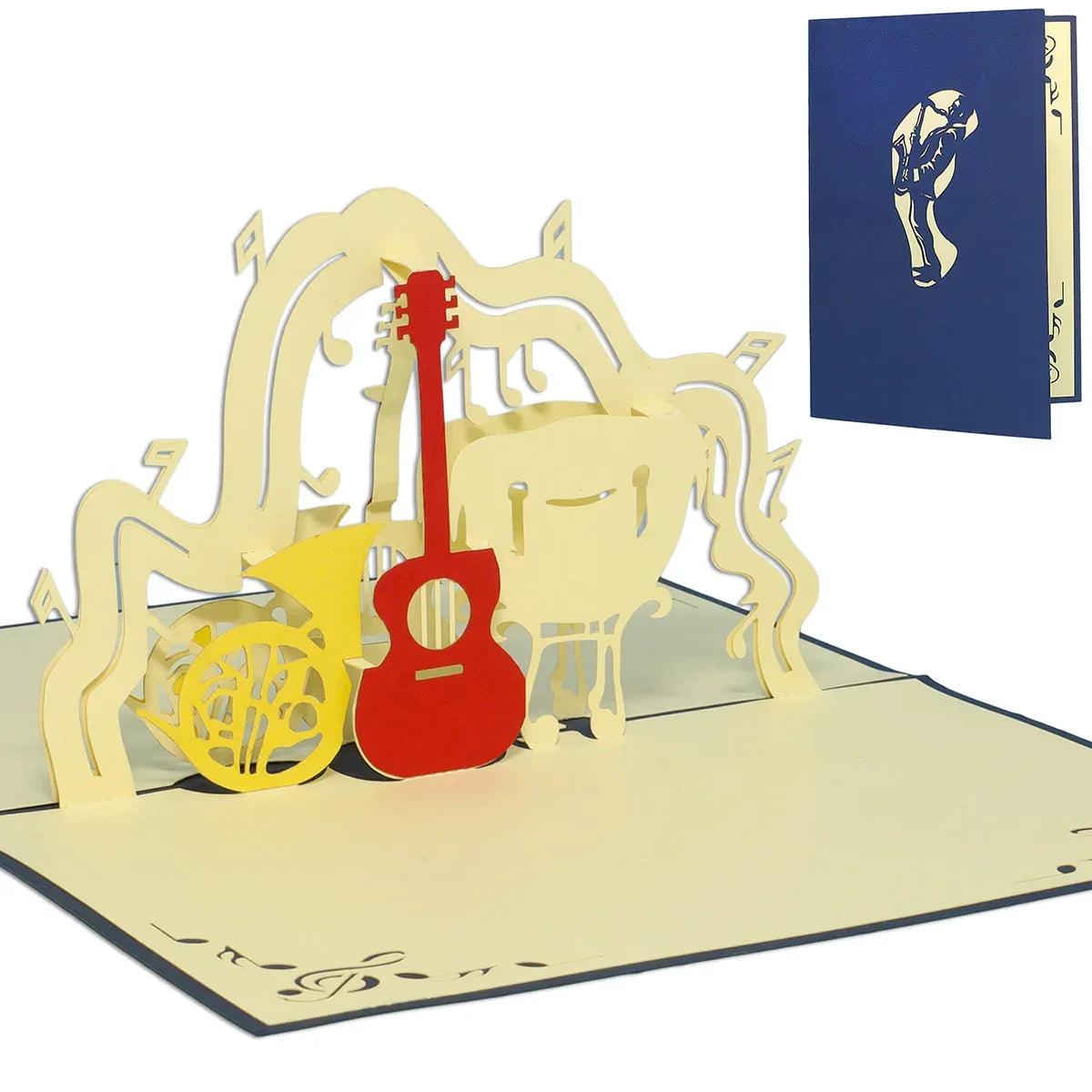 3D Pop-Up Karte Musikorchester, Musikinstrumente, N122 - LINPopUp